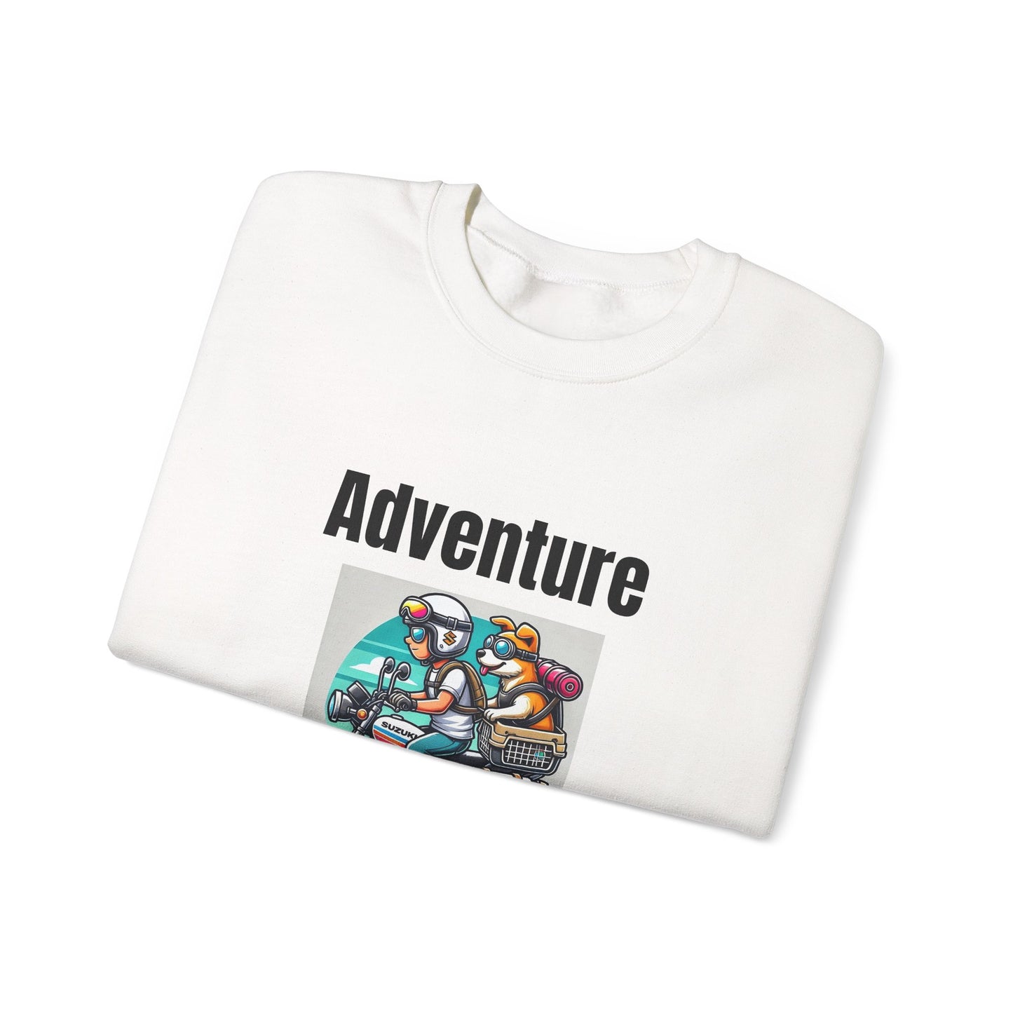 Adventure Duo Crewneck Sweatshirt - Fun Motorcycle Design