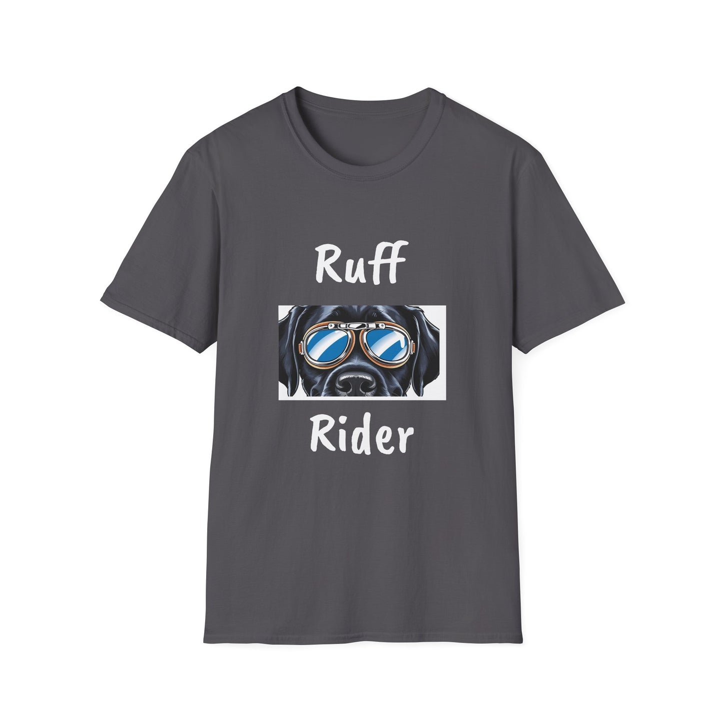 Ruff Rider Graphic T-Shirt - Unisex Softstyle Tee for Dog Lovers