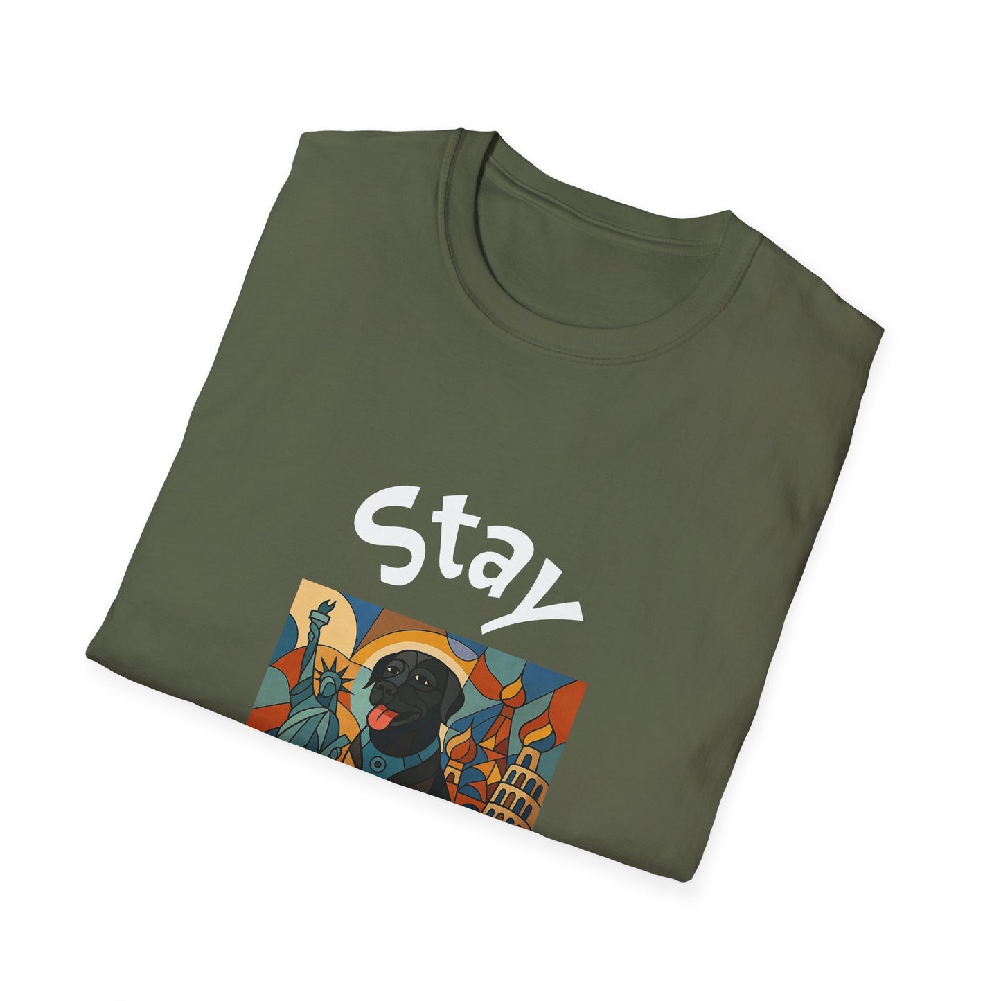 Stay Pawesome Unisex Softstyle T-Shirt - Quirky Design for Dog Lovers