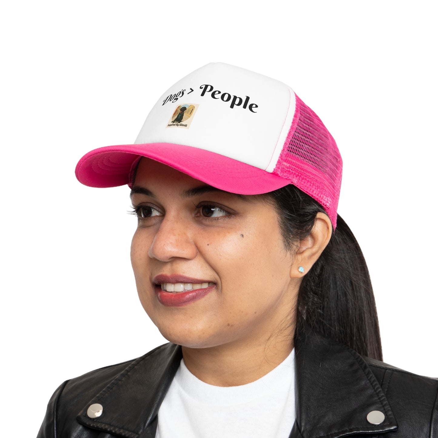 Dog Lover's Mesh Cap - "Dogs > People" Trucker Hat