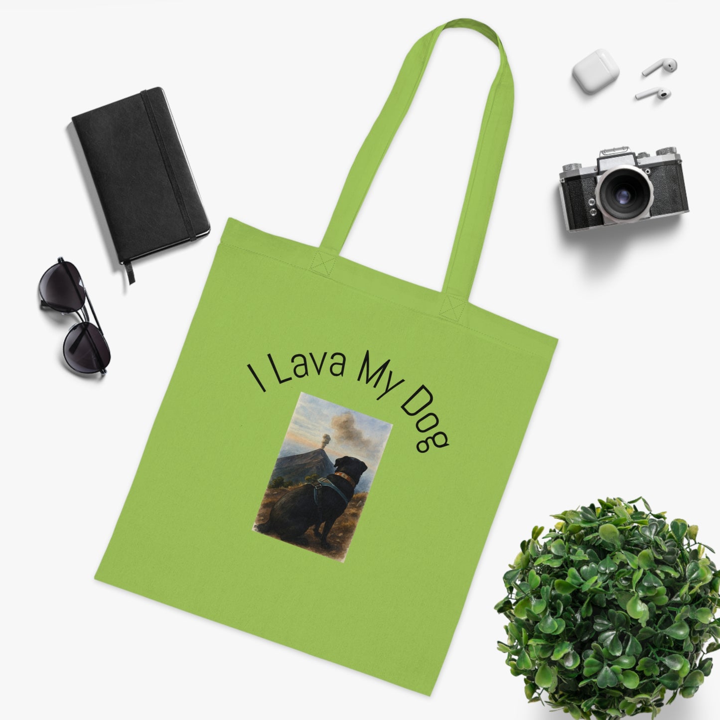 Artistic Dog Print Cotton Tote - Inspired by Nature & Adventure