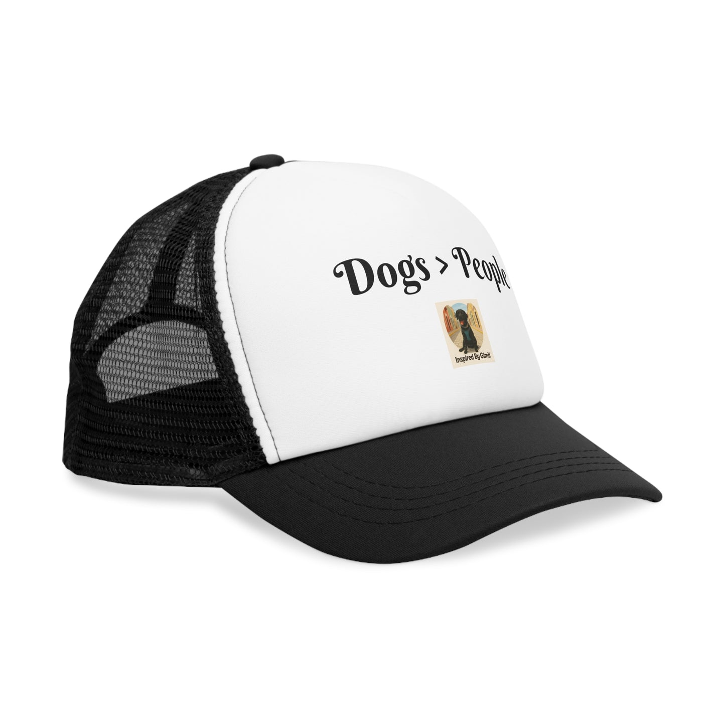 Dog Lover's Mesh Cap - "Dogs > People" Trucker Hat