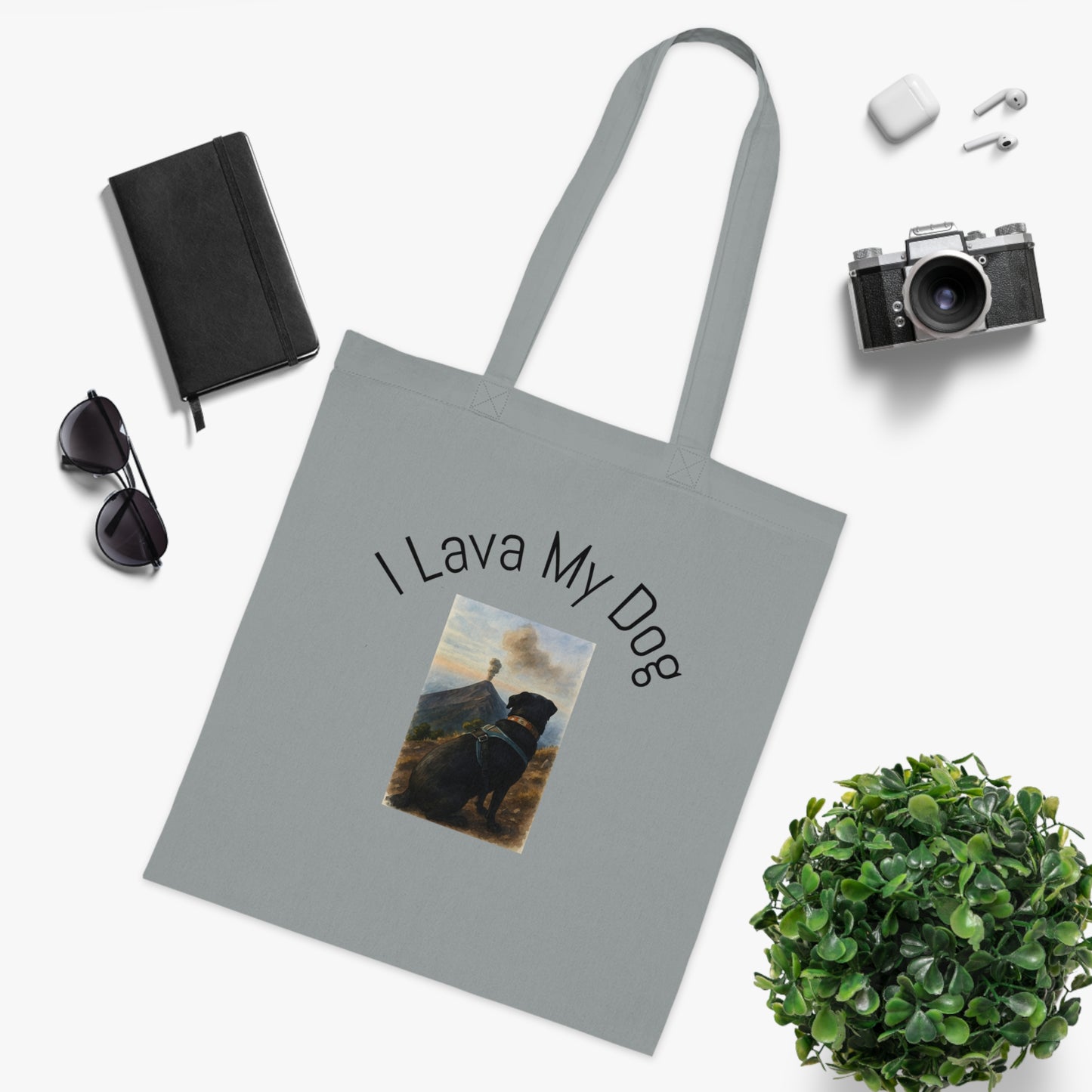 Artistic Dog Print Cotton Tote - Inspired by Nature & Adventure