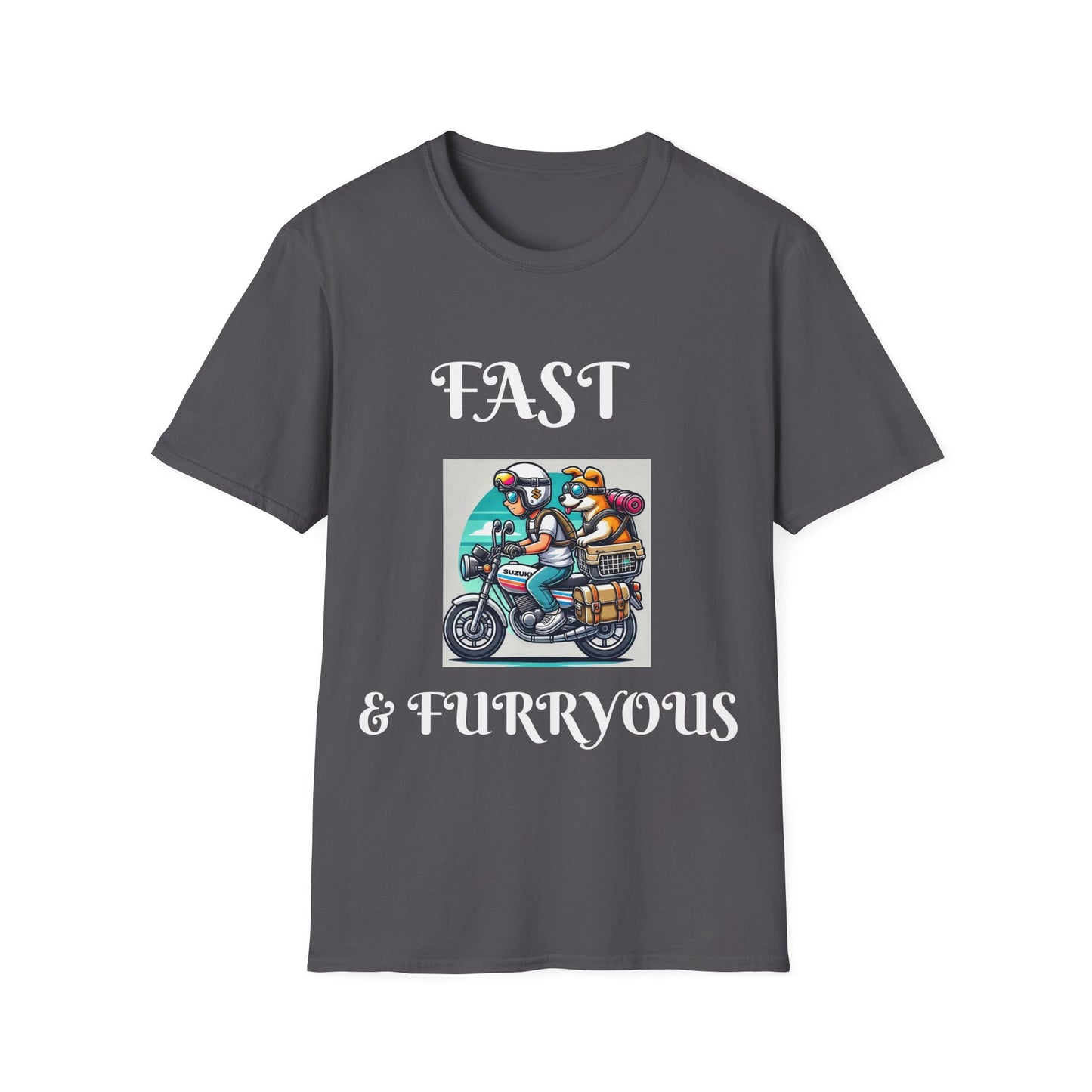 Fast & Furryous Unisex Softstyle T-Shirt - Fun Graphic Tee for Animal Lovers