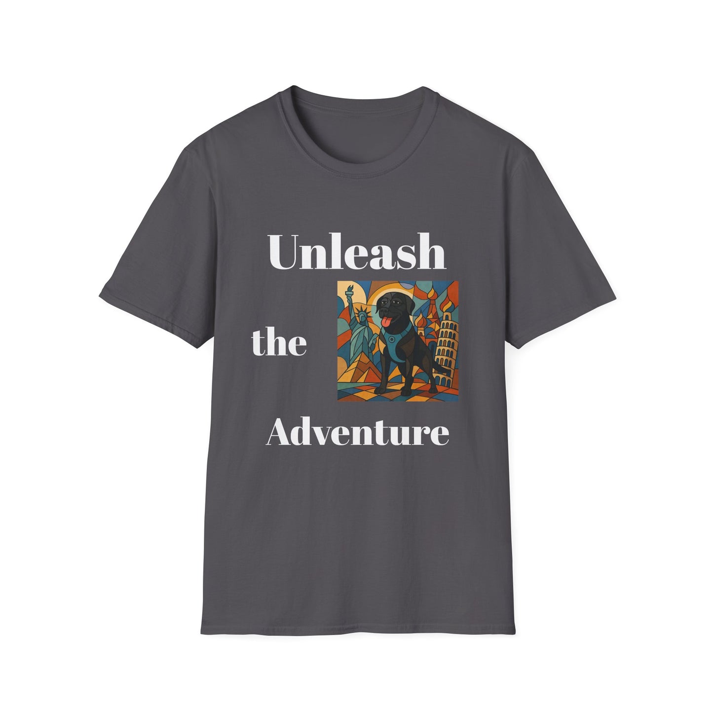 Unisex Adventure T-Shirt - 'Unleash The Adventure' with Scenic Dog Graphic