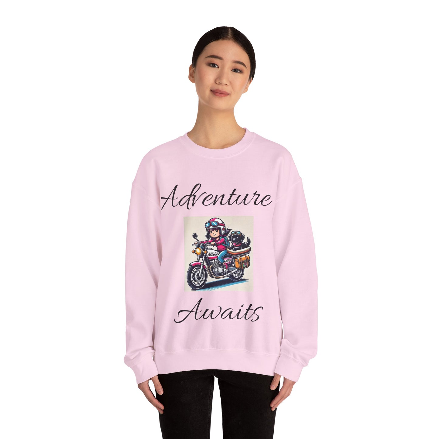 Unisex Crewneck Sweatshirt - Dog Motorcycle Design
