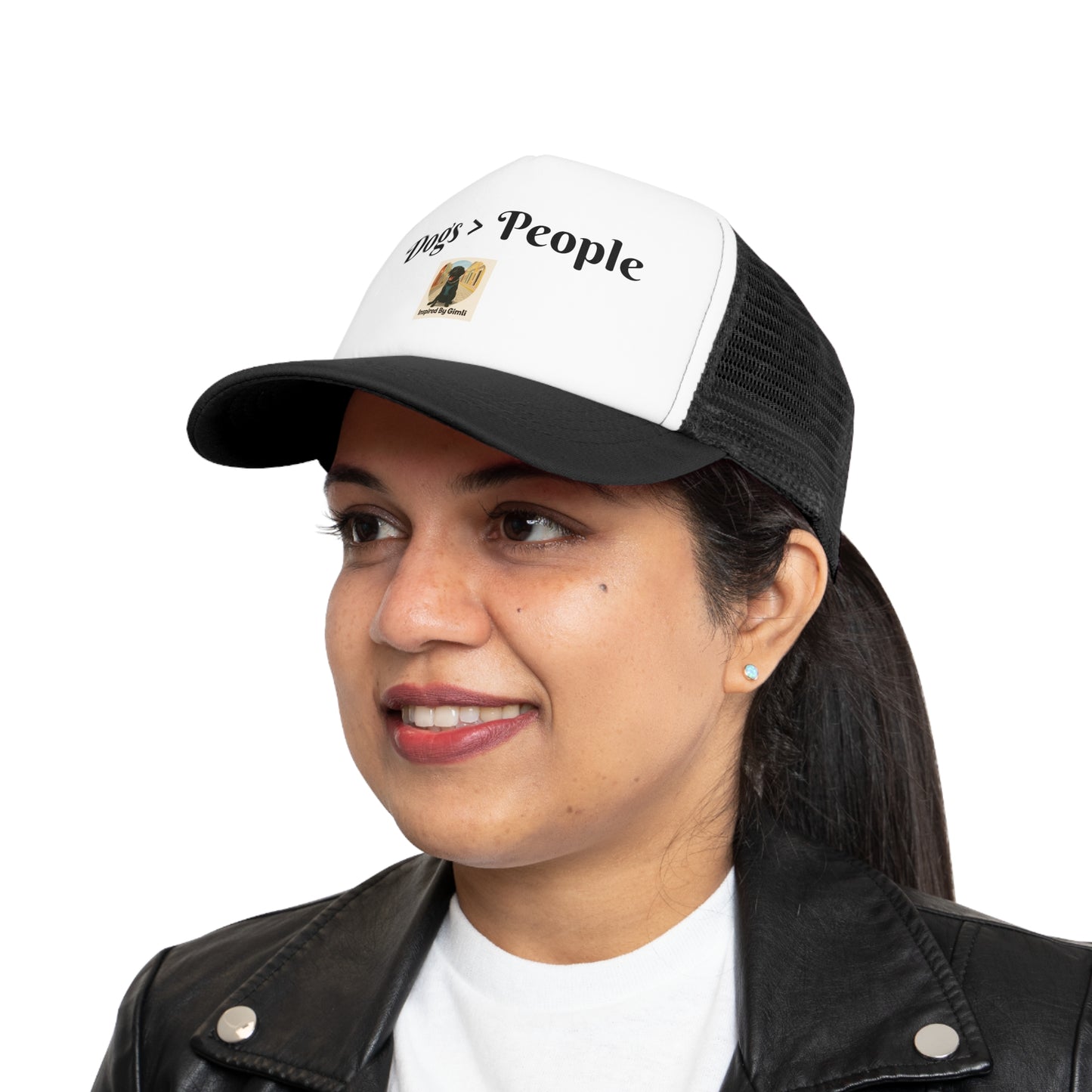 Dog Lover's Mesh Cap - "Dogs > People" Trucker Hat