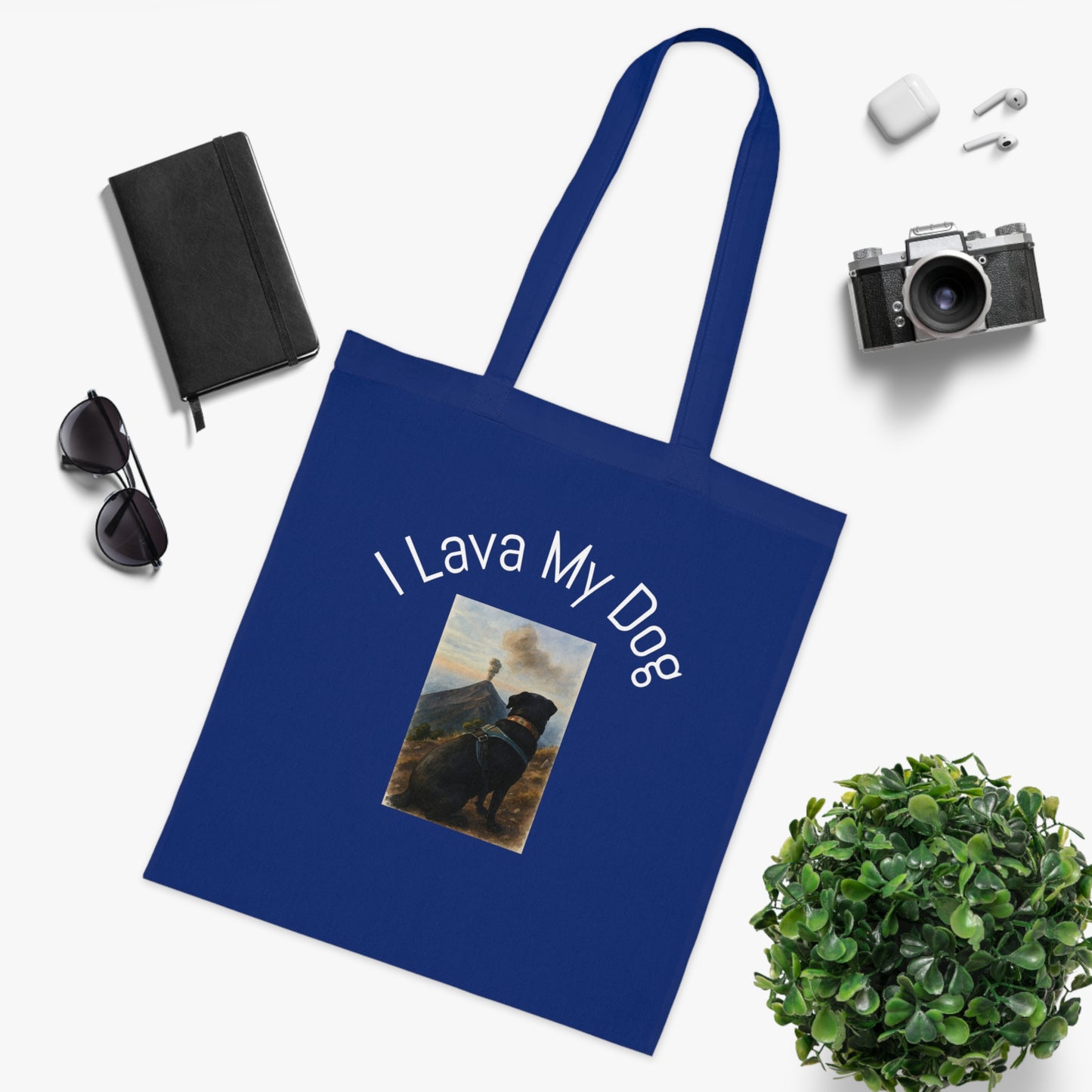 Artistic Dog Print Cotton Tote - Inspired by Nature & Adventure