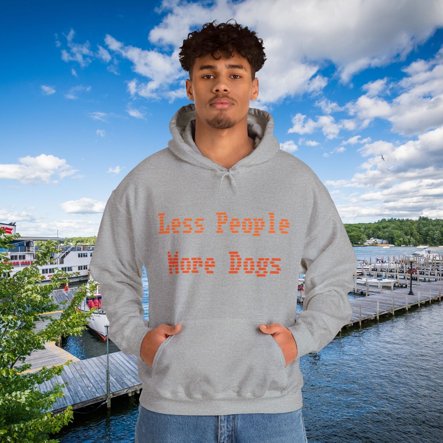 Less People More Dogs Hoodie - Unisex Heavy Blend™ Hooded Sweatshirt for Dog Lovers