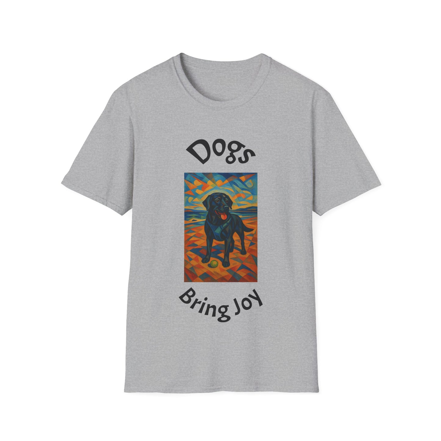 Dogs Bring Joy Unisex Softstyle T-Shirt - Artistic Pet Lover Tee