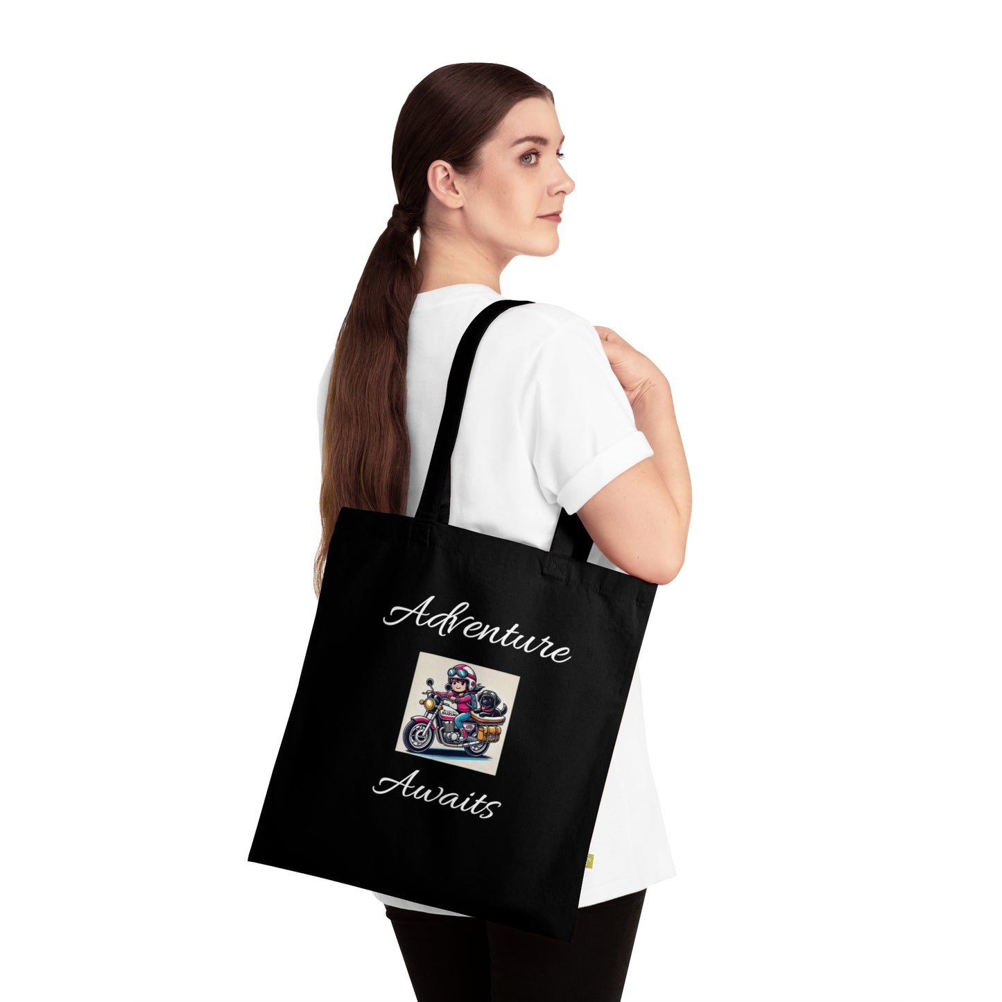 Adventure Pet Lover Organic Cotton Tote Bag - Eco-Friendly Messenger for Travel & Everyday Use