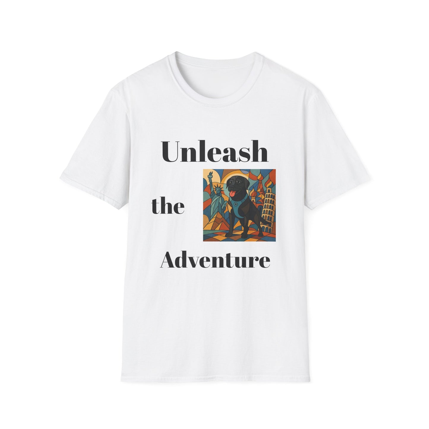 Unisex Adventure T-Shirt - 'Unleash The Adventure' with Scenic Dog Graphic