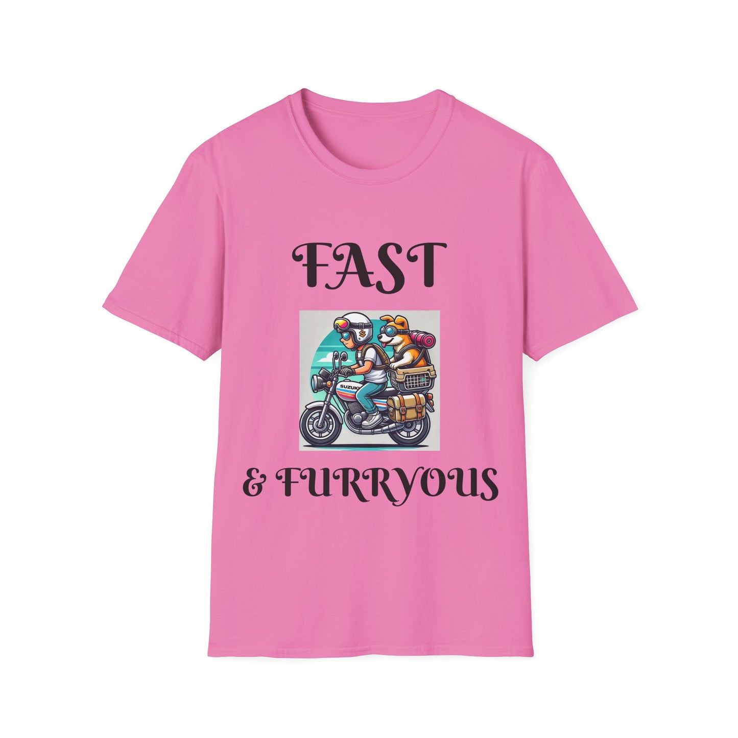 Fast & Furryous Unisex Softstyle T-Shirt - Fun Graphic Tee for Animal Lovers