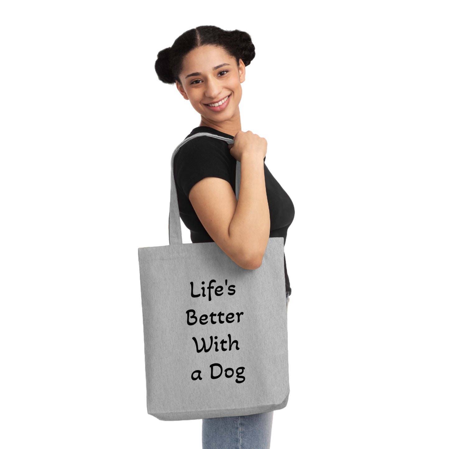 Dog Lover's Woven Tote Bag - "Life's Better With A Dog" & "More Dogs Less Drama"