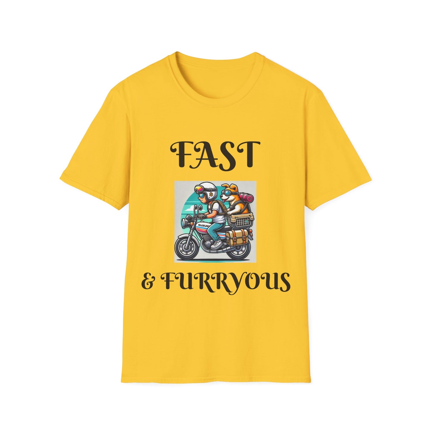 Fast & Furryous Unisex Softstyle T-Shirt - Fun Graphic Tee for Animal Lovers