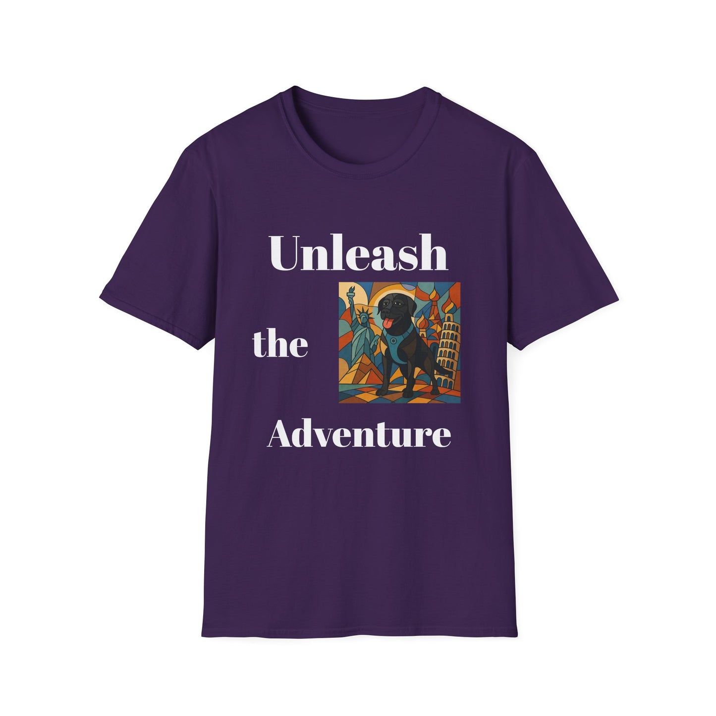 Unisex Adventure T-Shirt - 'Unleash The Adventure' with Scenic Dog Graphic