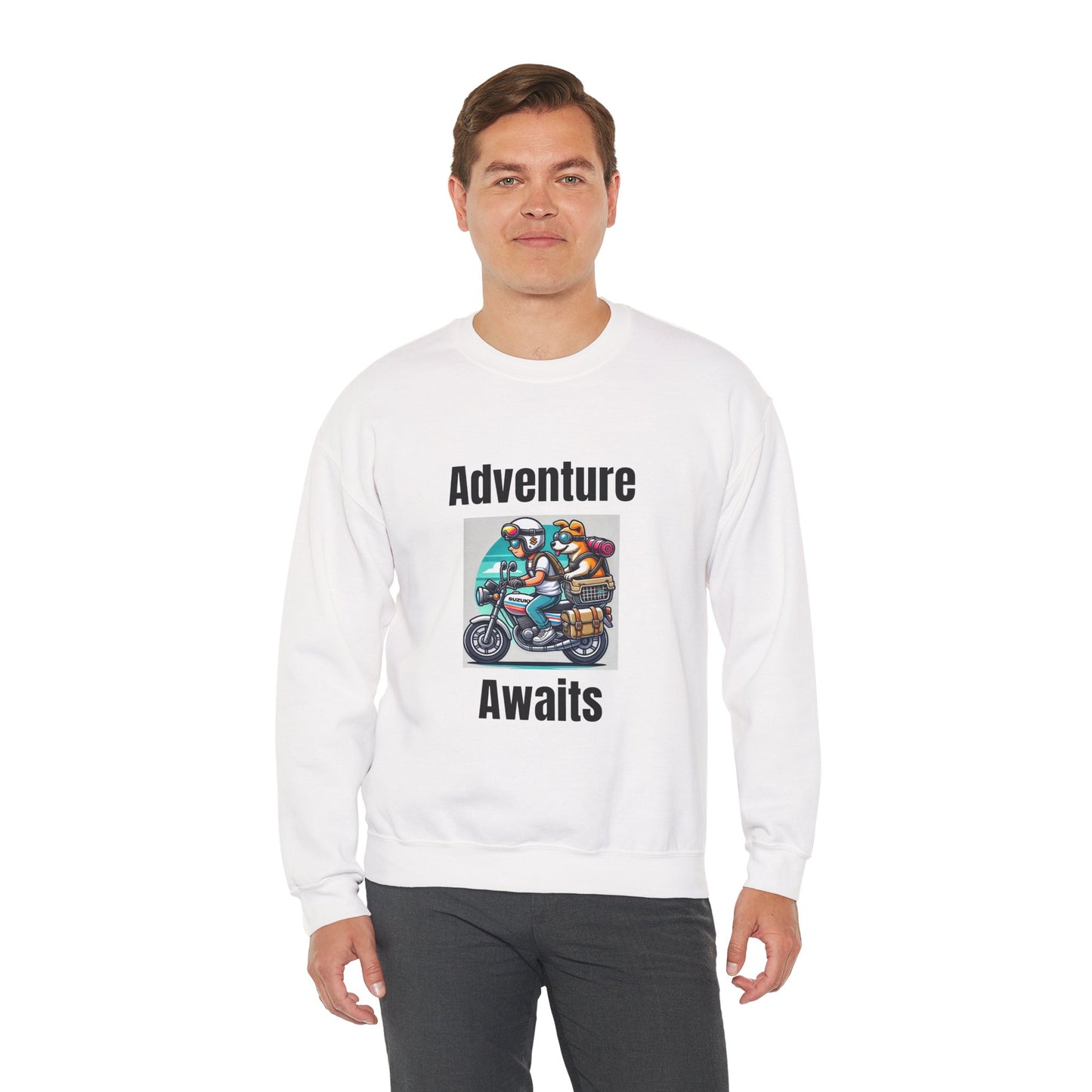 Adventure Duo Crewneck Sweatshirt - Fun Motorcycle Design