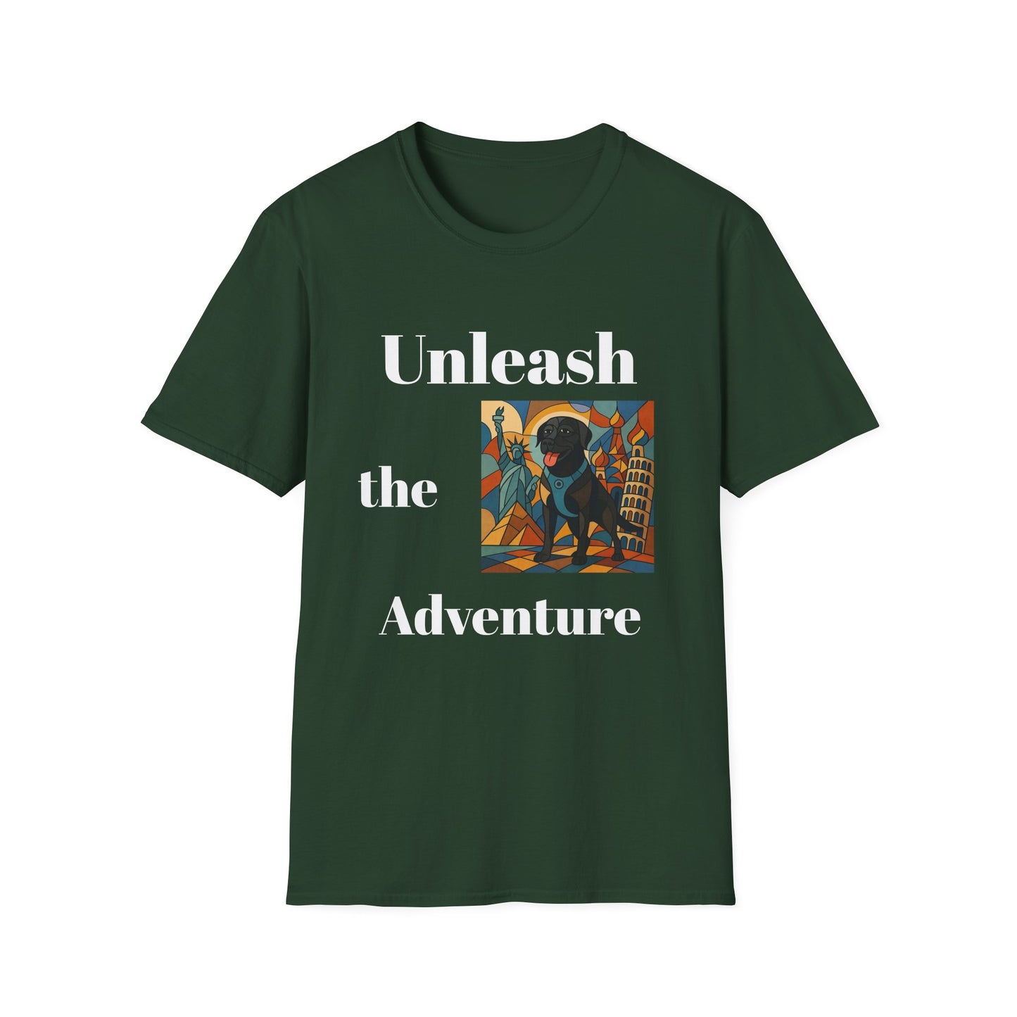 Unisex Adventure T-Shirt - 'Unleash The Adventure' with Scenic Dog Graphic