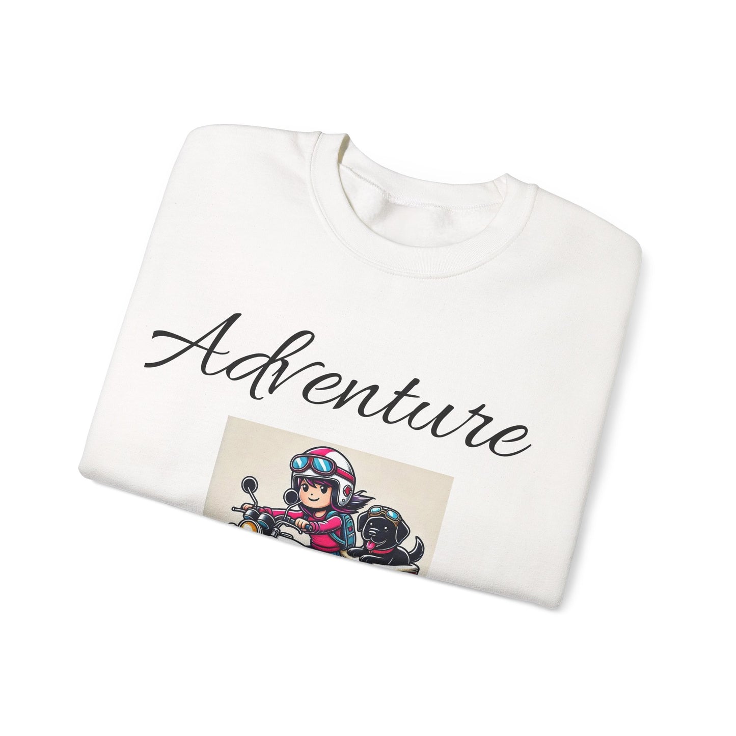 Unisex Crewneck Sweatshirt - Dog Motorcycle Design