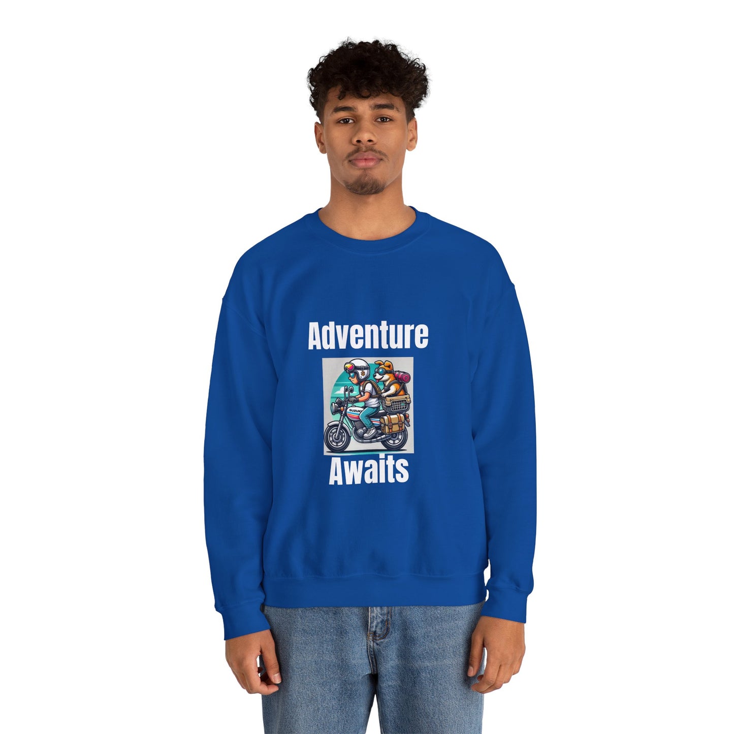 Adventure Duo Crewneck Sweatshirt - Fun Motorcycle Design