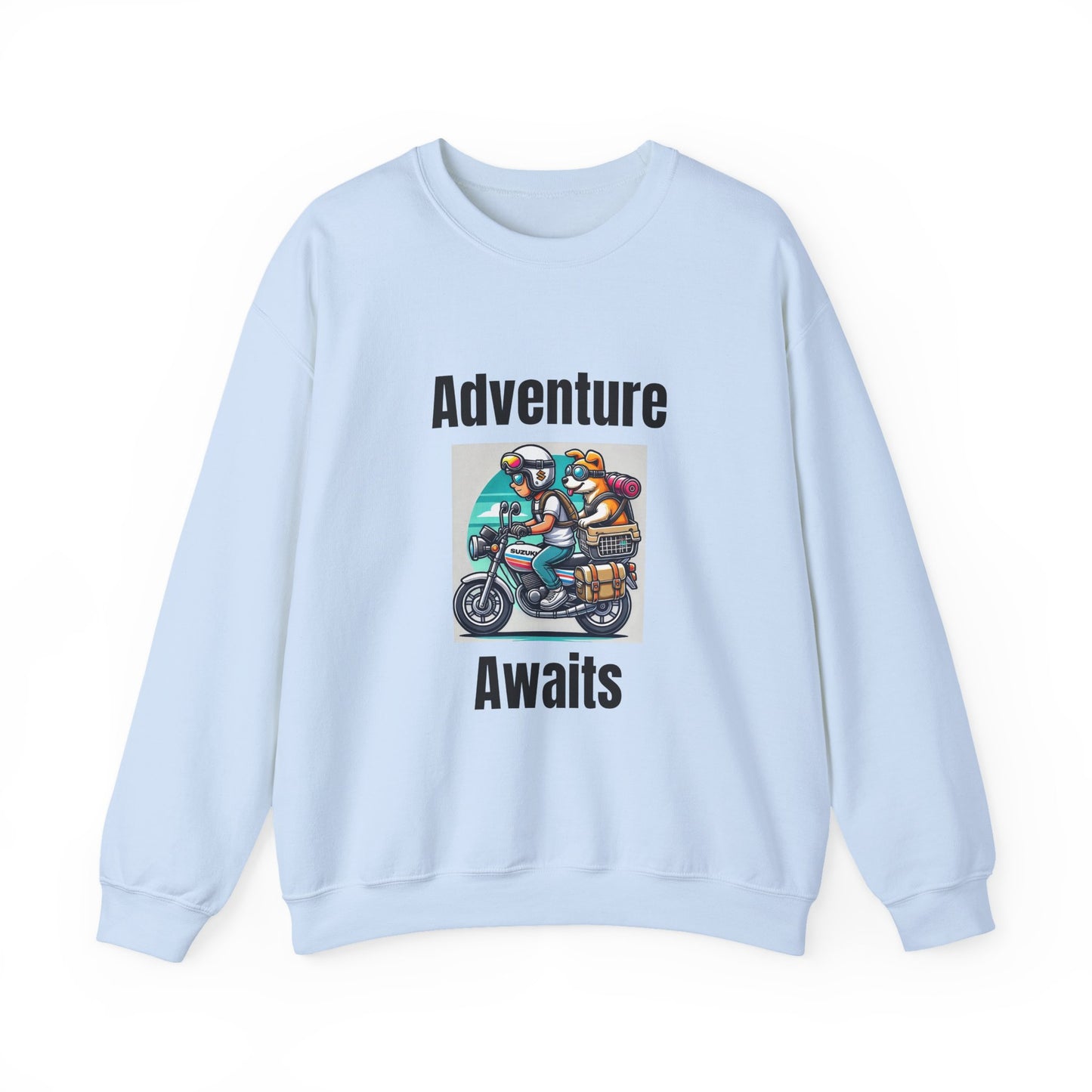 Adventure Duo Crewneck Sweatshirt - Fun Motorcycle Design