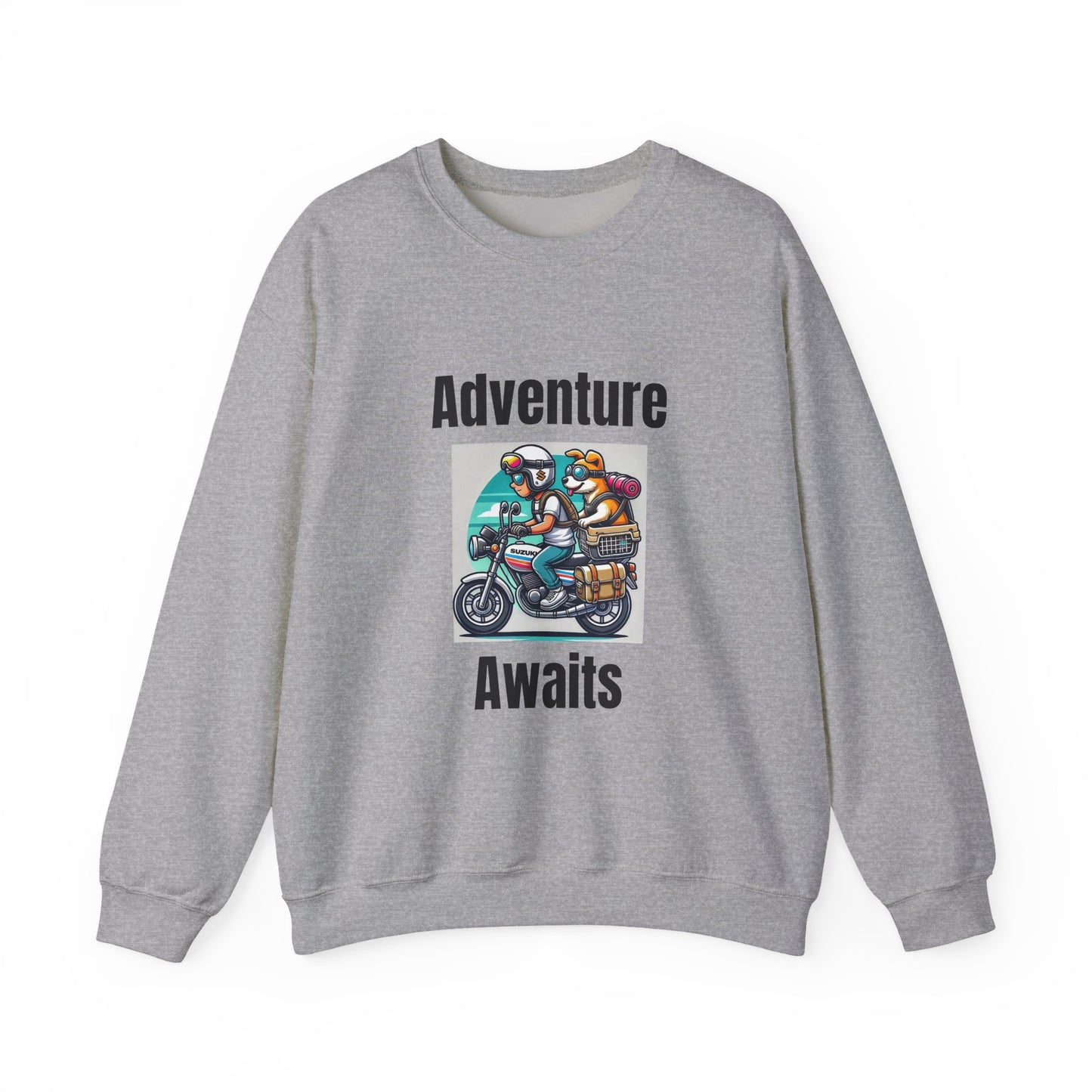 Adventure Duo Crewneck Sweatshirt - Fun Motorcycle Design
