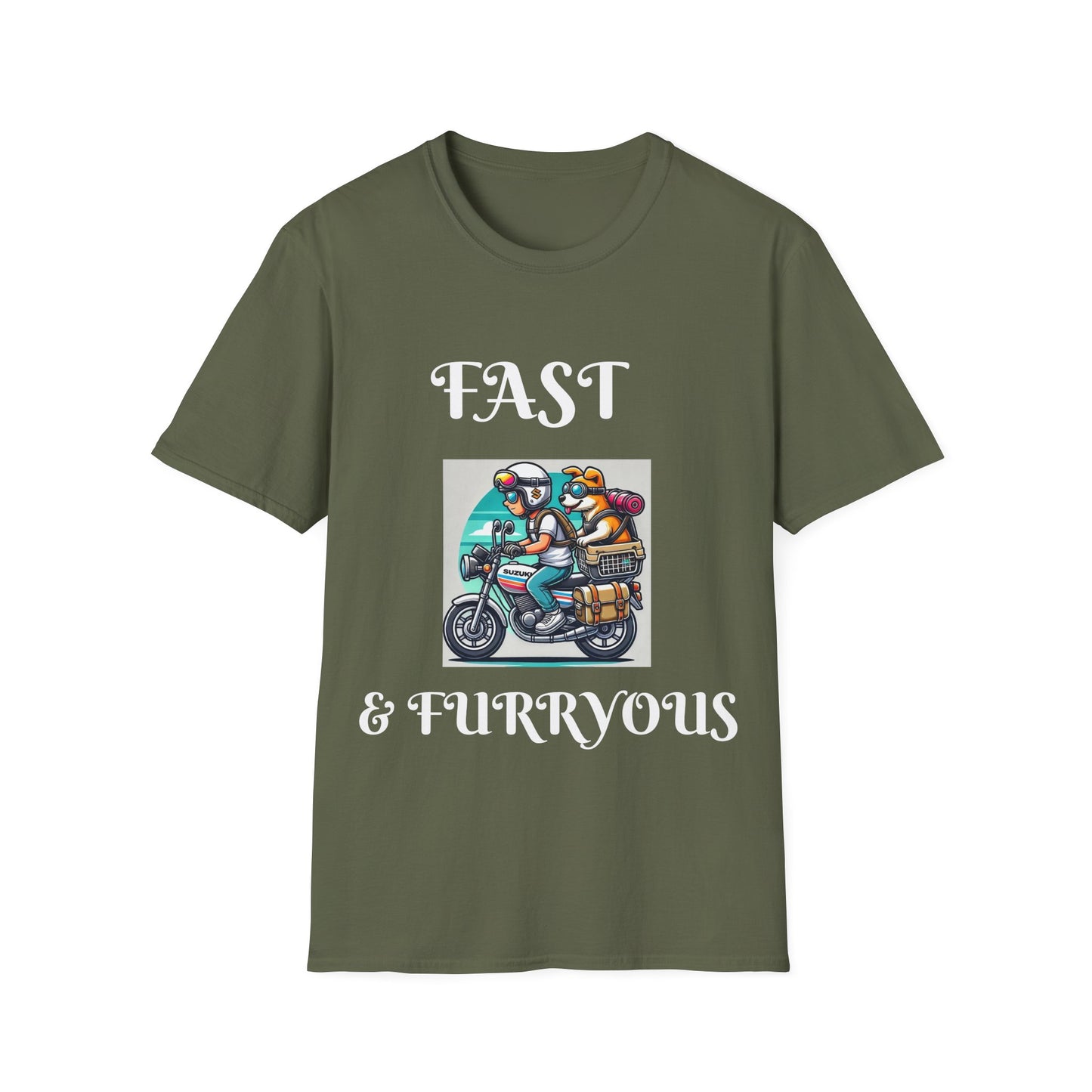 Fast & Furryous Unisex Softstyle T-Shirt - Fun Graphic Tee for Animal Lovers