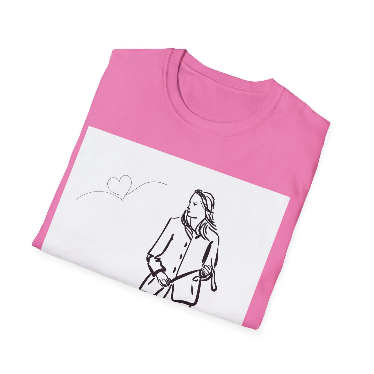 Dog Lover Unisex Softstyle T-Shirt – Cute Dog Walking Graphic