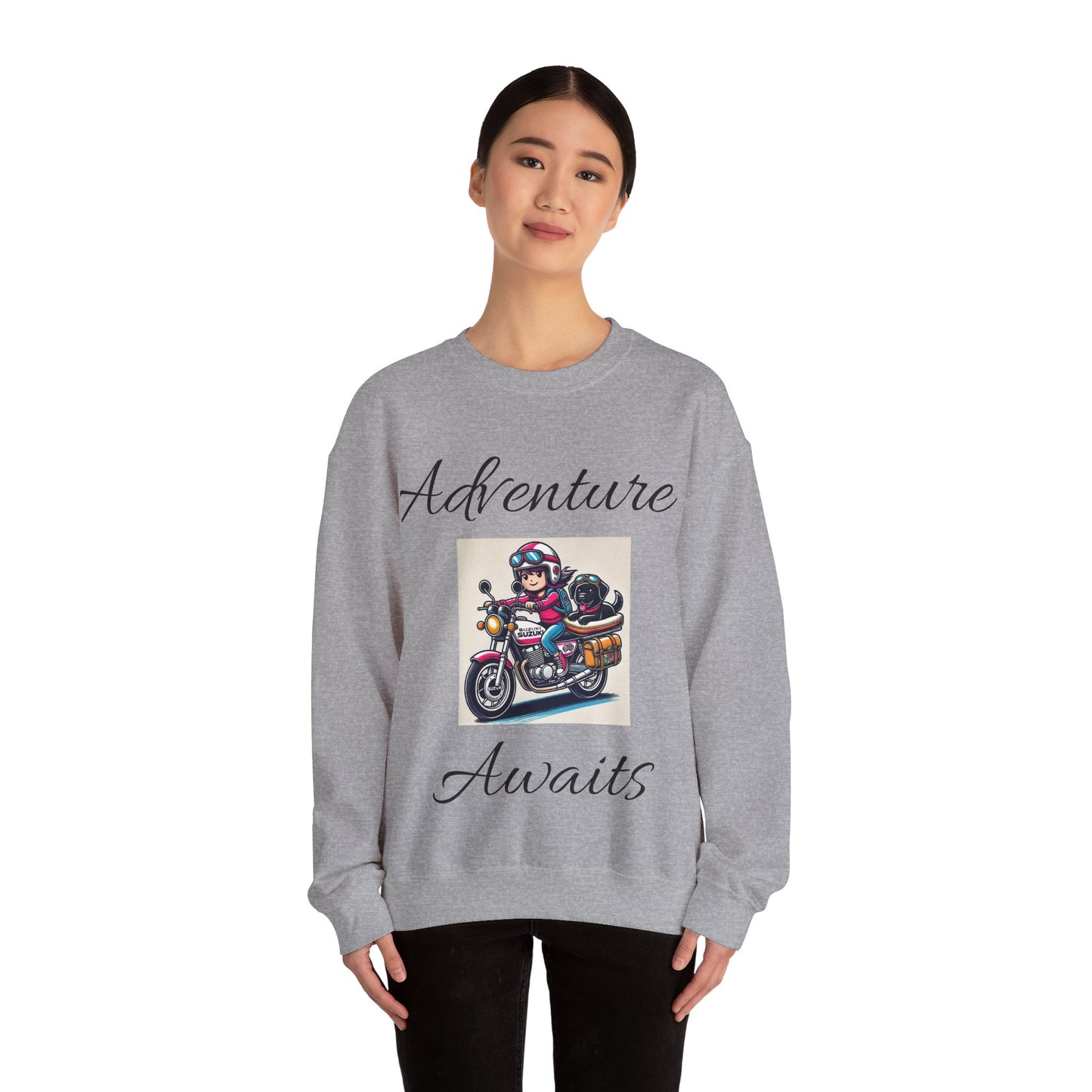 Unisex Crewneck Sweatshirt - Dog Motorcycle Design