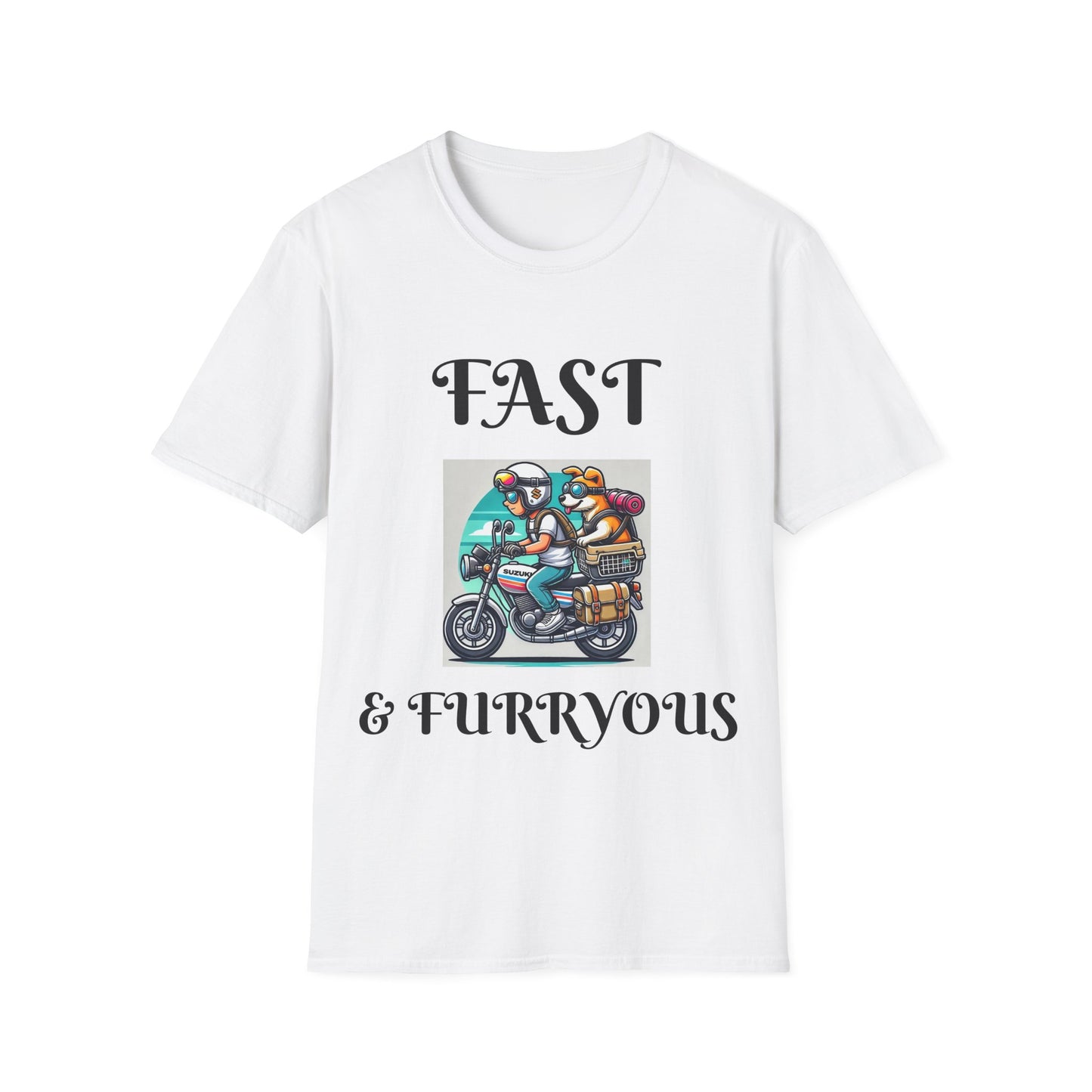Fast & Furryous Unisex Softstyle T-Shirt - Fun Graphic Tee for Animal Lovers