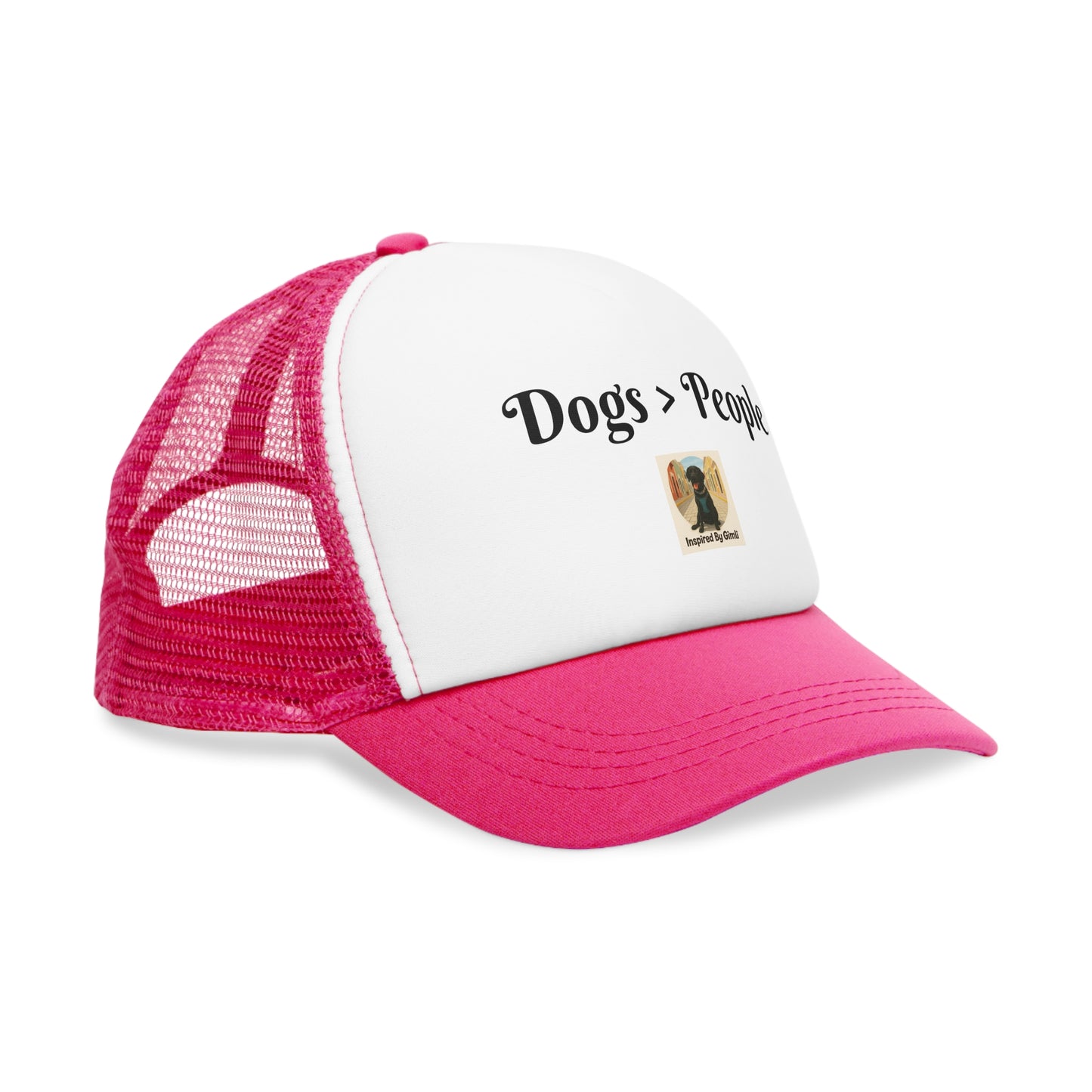 Dog Lover's Mesh Cap - "Dogs > People" Trucker Hat