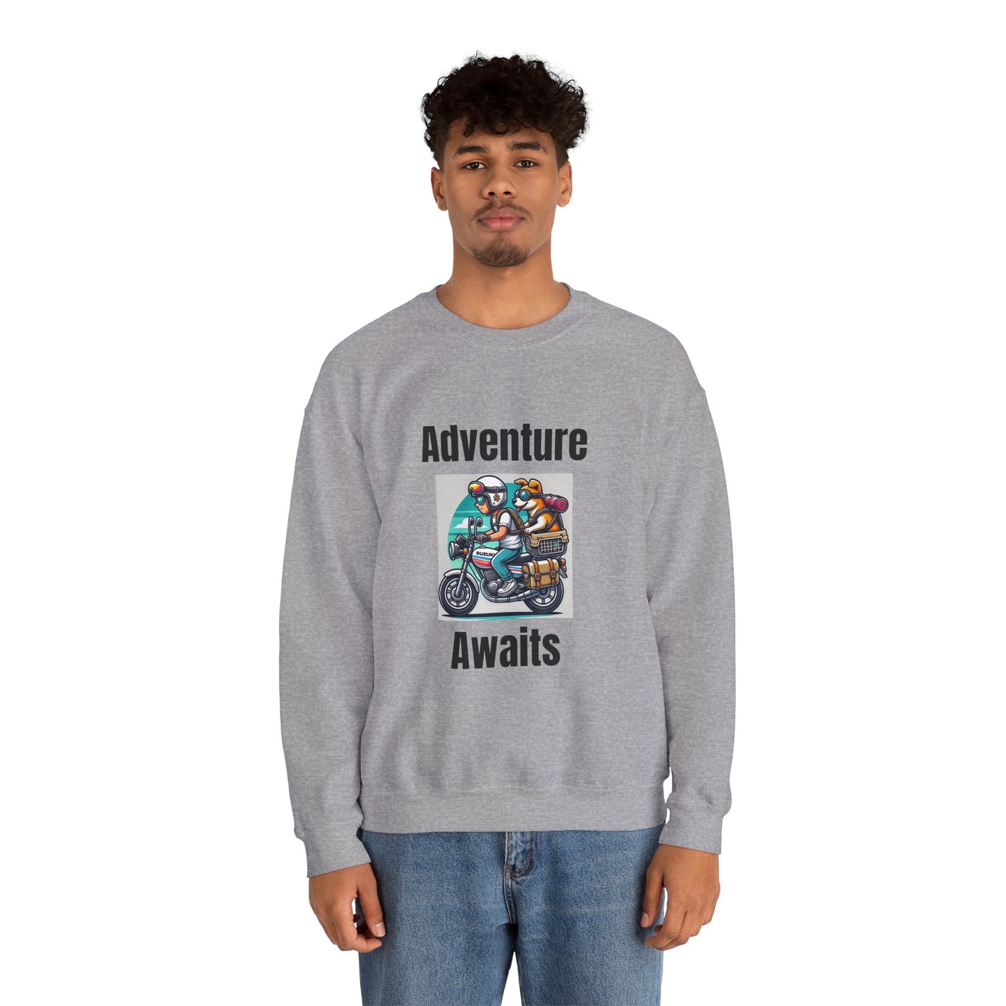Adventure Duo Crewneck Sweatshirt - Fun Motorcycle Design