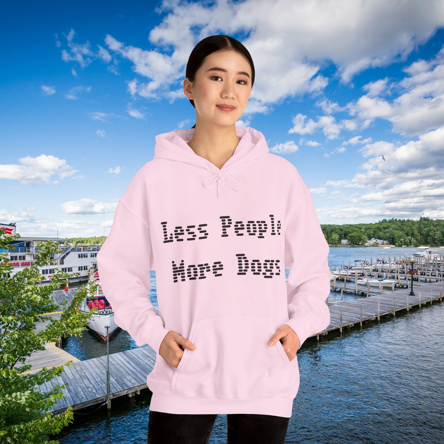Less People More Dogs Hoodie - Unisex Heavy Blend™ Hooded Sweatshirt for Dog Lovers