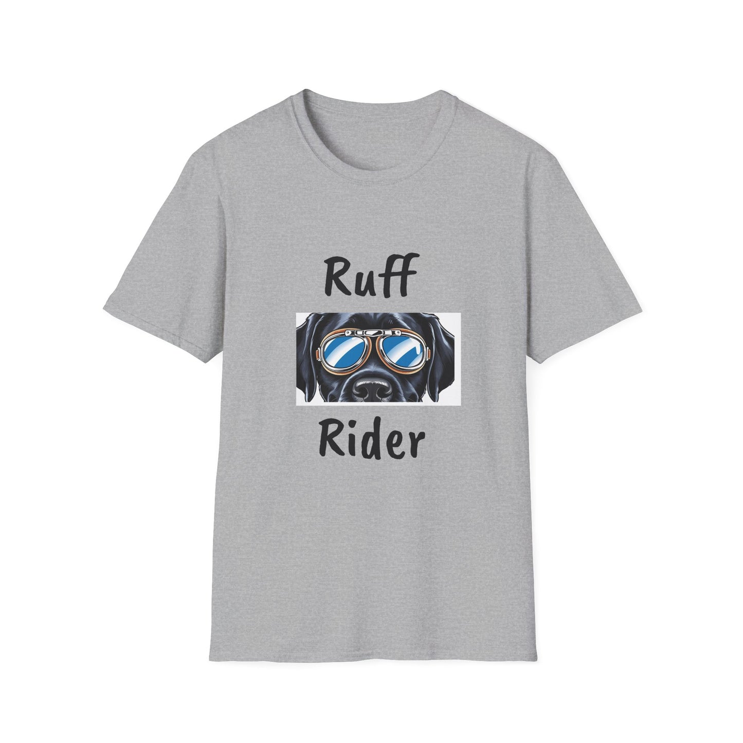 Ruff Rider Graphic T-Shirt - Unisex Softstyle Tee for Dog Lovers