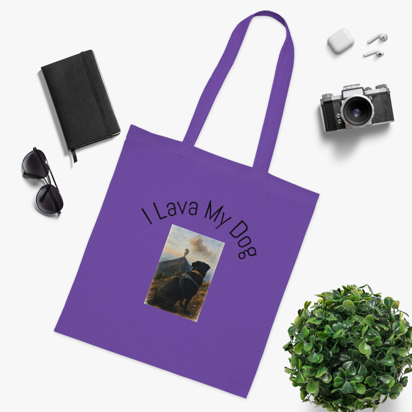 Artistic Dog Print Cotton Tote - Inspired by Nature & Adventure