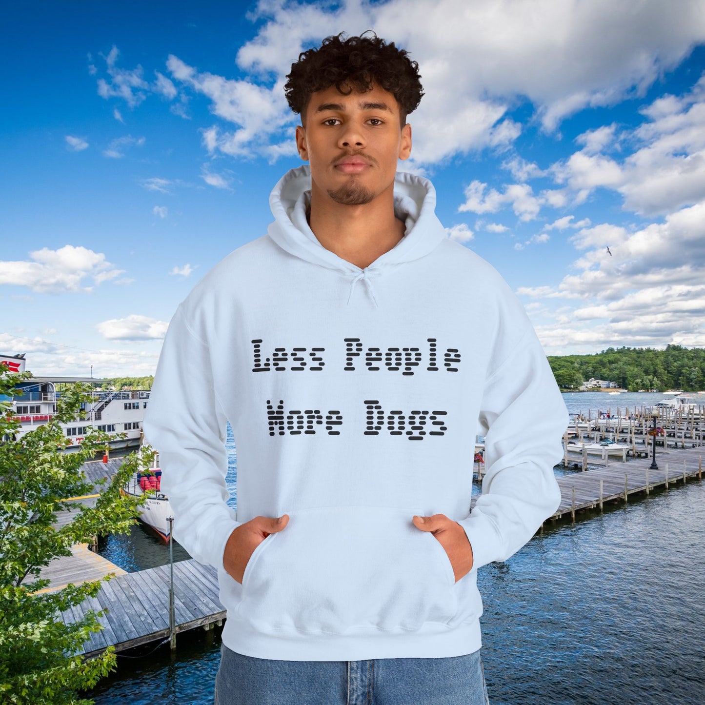 Less People More Dogs Hoodie - Unisex Heavy Blend™ Hooded Sweatshirt for Dog Lovers