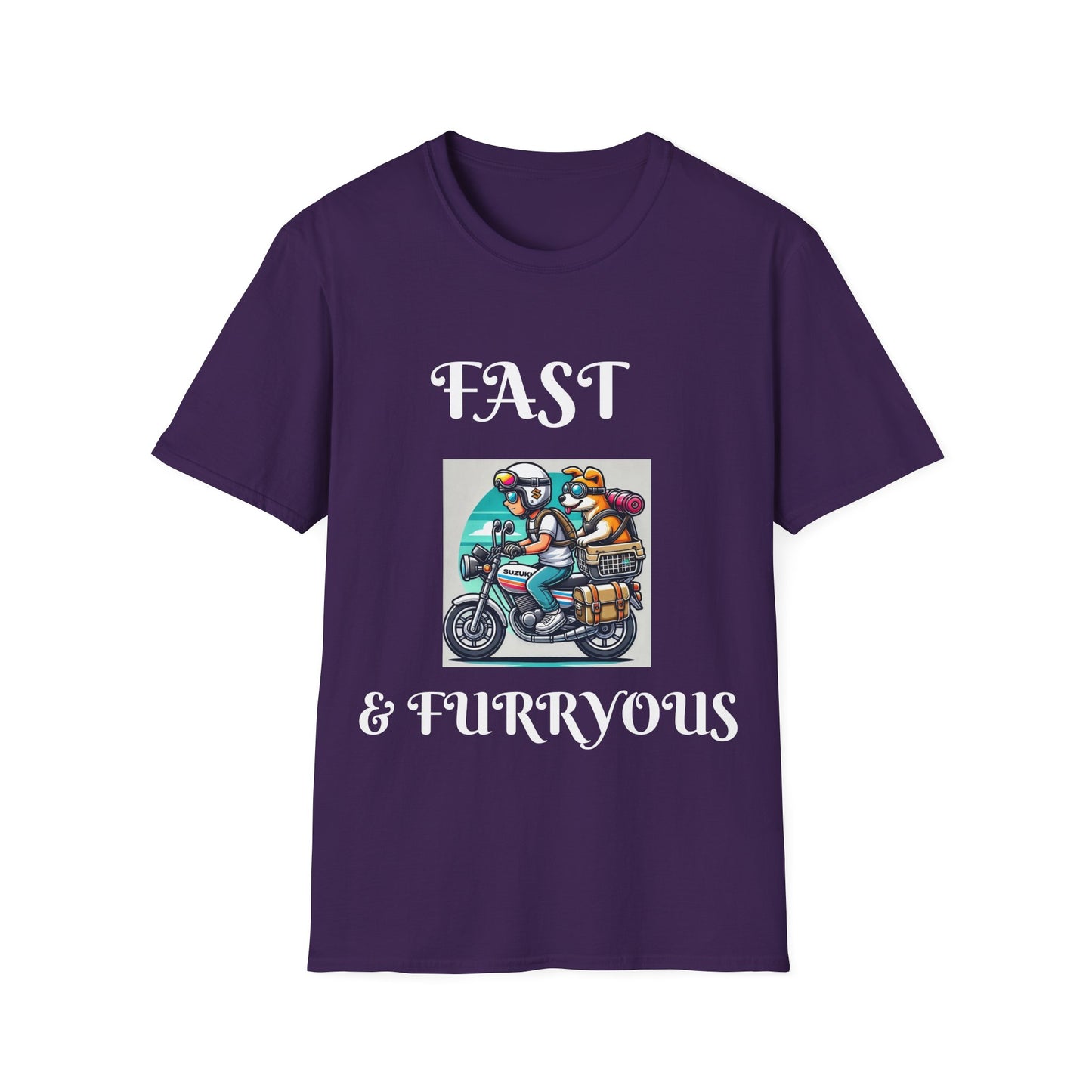Fast & Furryous Unisex Softstyle T-Shirt - Fun Graphic Tee for Animal Lovers