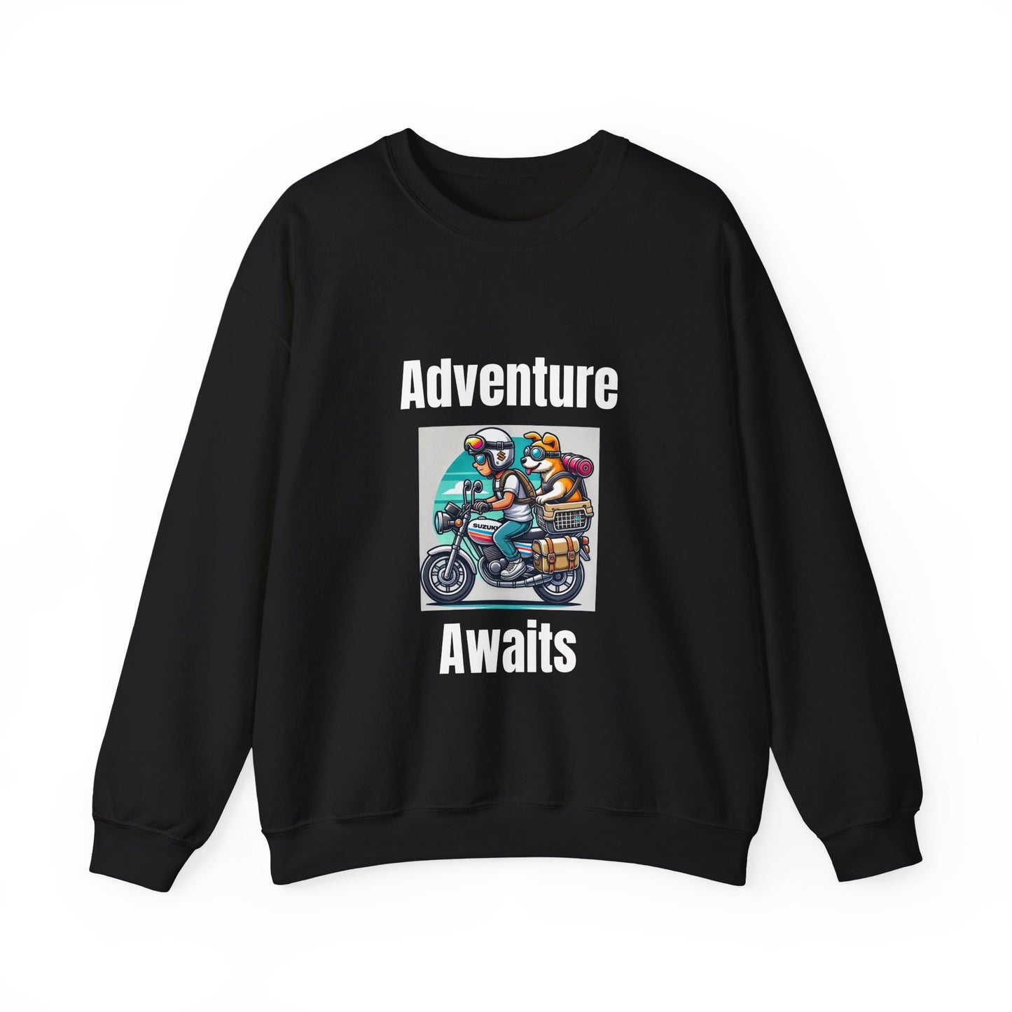 Adventure Duo Crewneck Sweatshirt - Fun Motorcycle Design