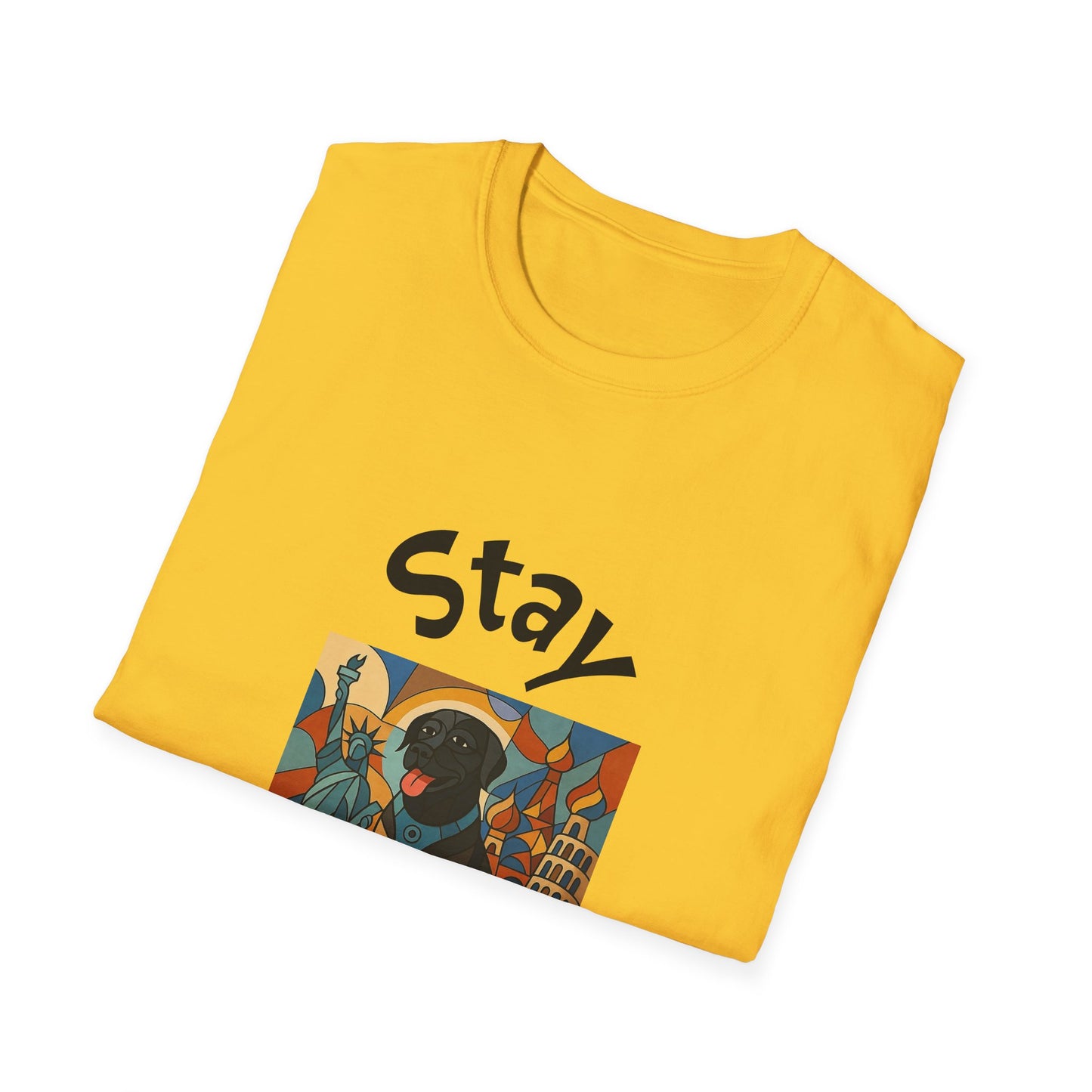 Stay Pawesome Unisex Softstyle T-Shirt - Quirky Design for Dog Lovers