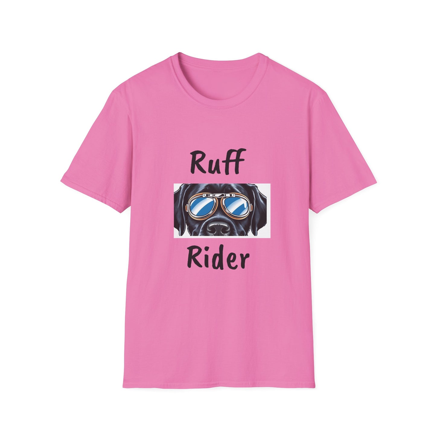 Ruff Rider Graphic T-Shirt - Unisex Softstyle Tee for Dog Lovers