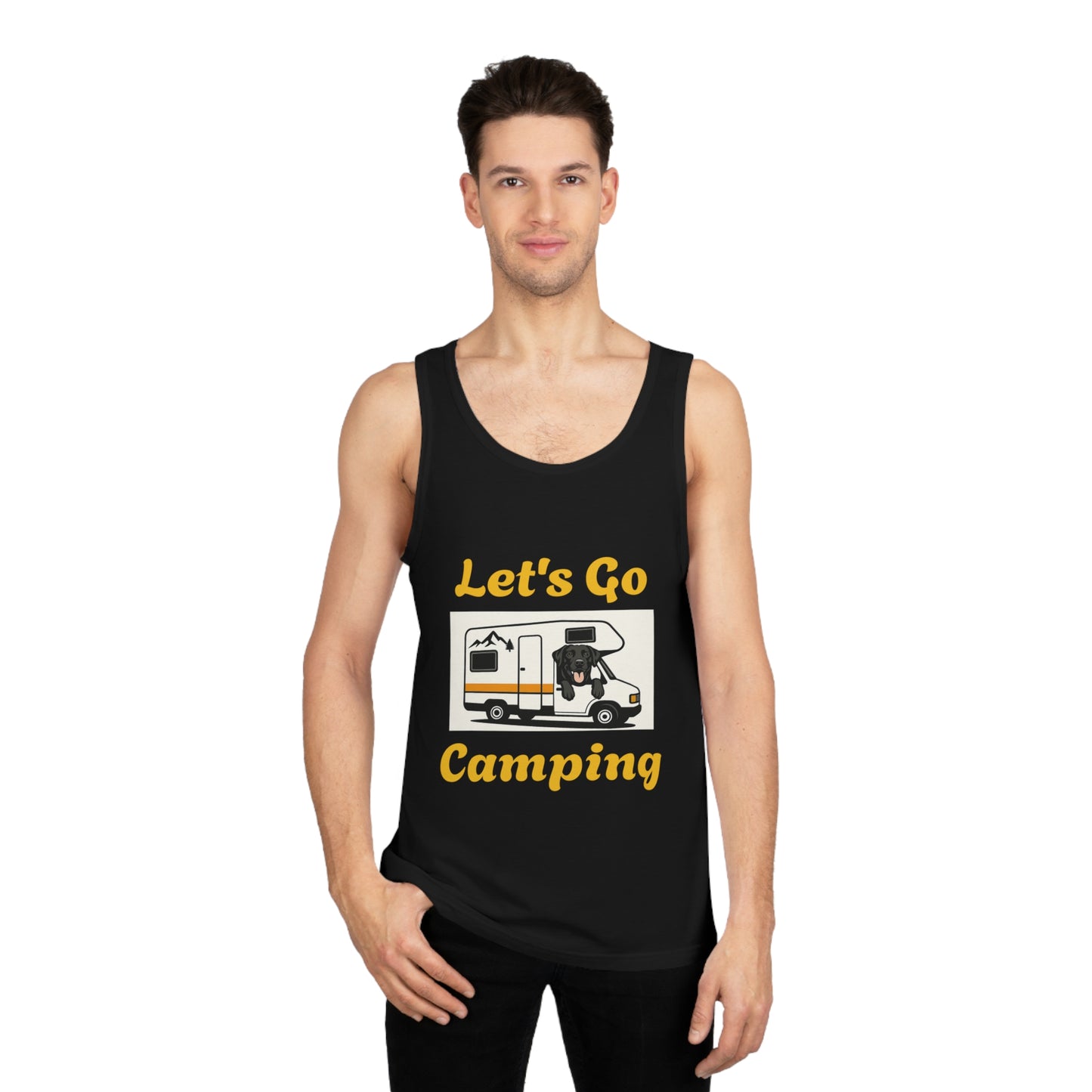 Let's Go Camping Unisex Tank Top - Softstyle Outdoor Tee for Adventure Lovers