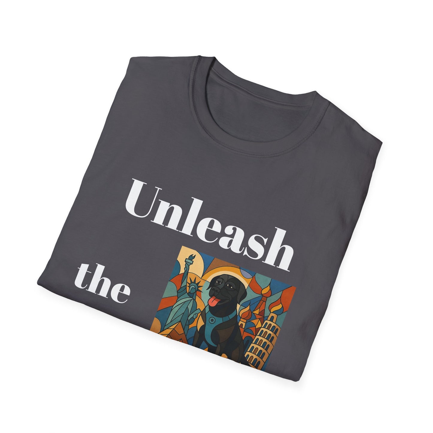 Unisex Adventure T-Shirt - 'Unleash The Adventure' with Scenic Dog Graphic