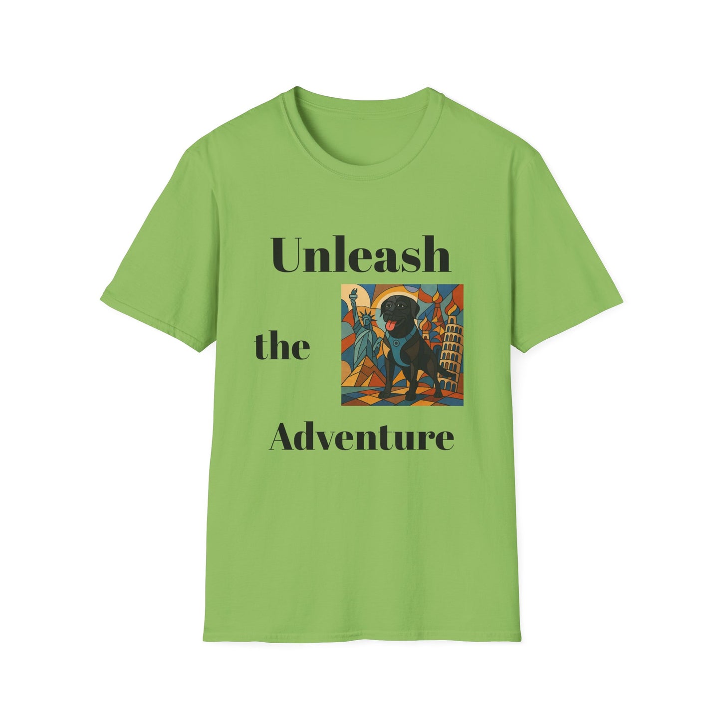 Unisex Adventure T-Shirt - 'Unleash The Adventure' with Scenic Dog Graphic