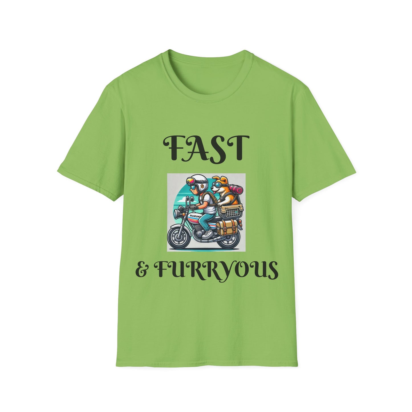 Fast & Furryous Unisex Softstyle T-Shirt - Fun Graphic Tee for Animal Lovers