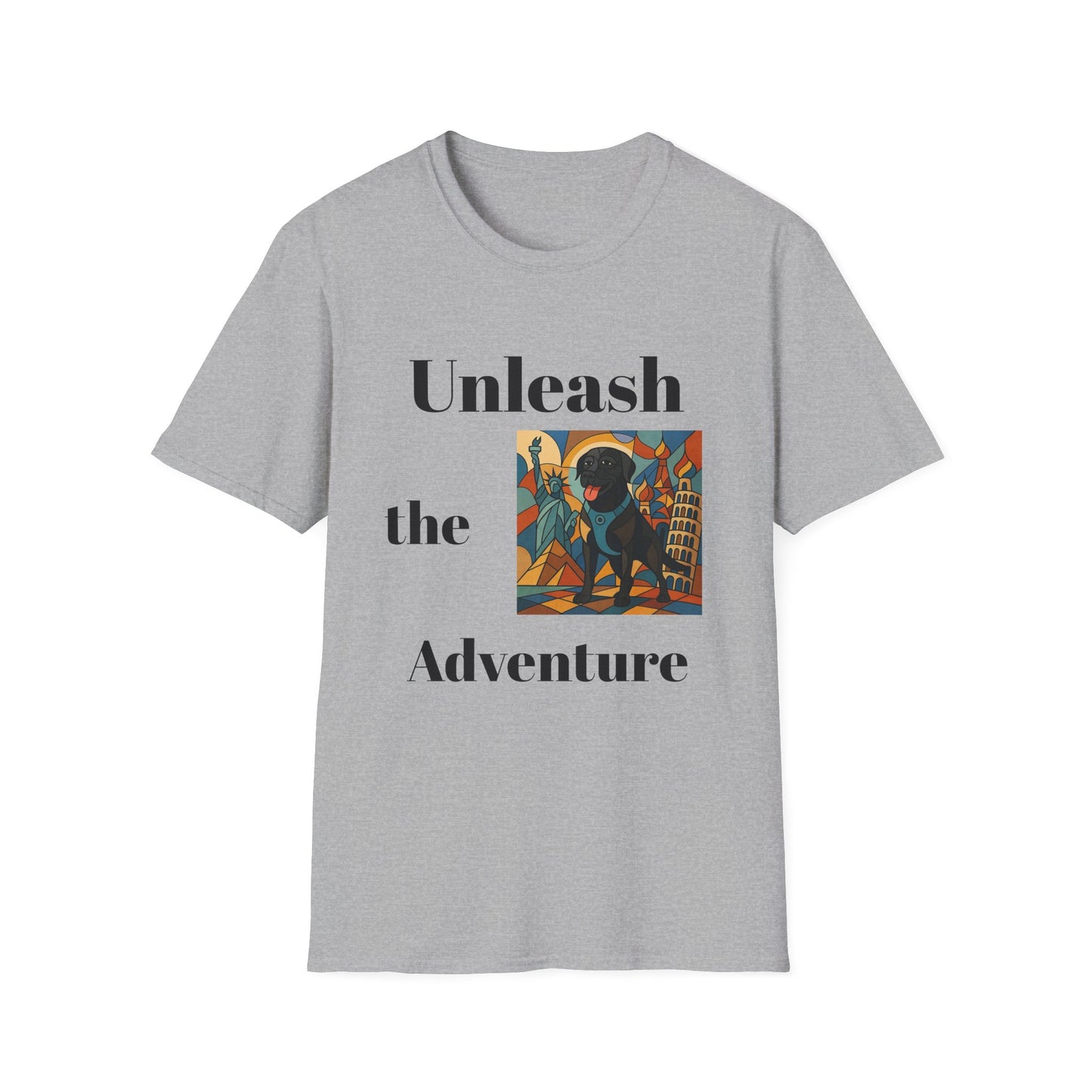 Unisex Adventure T-Shirt - 'Unleash The Adventure' with Scenic Dog Graphic