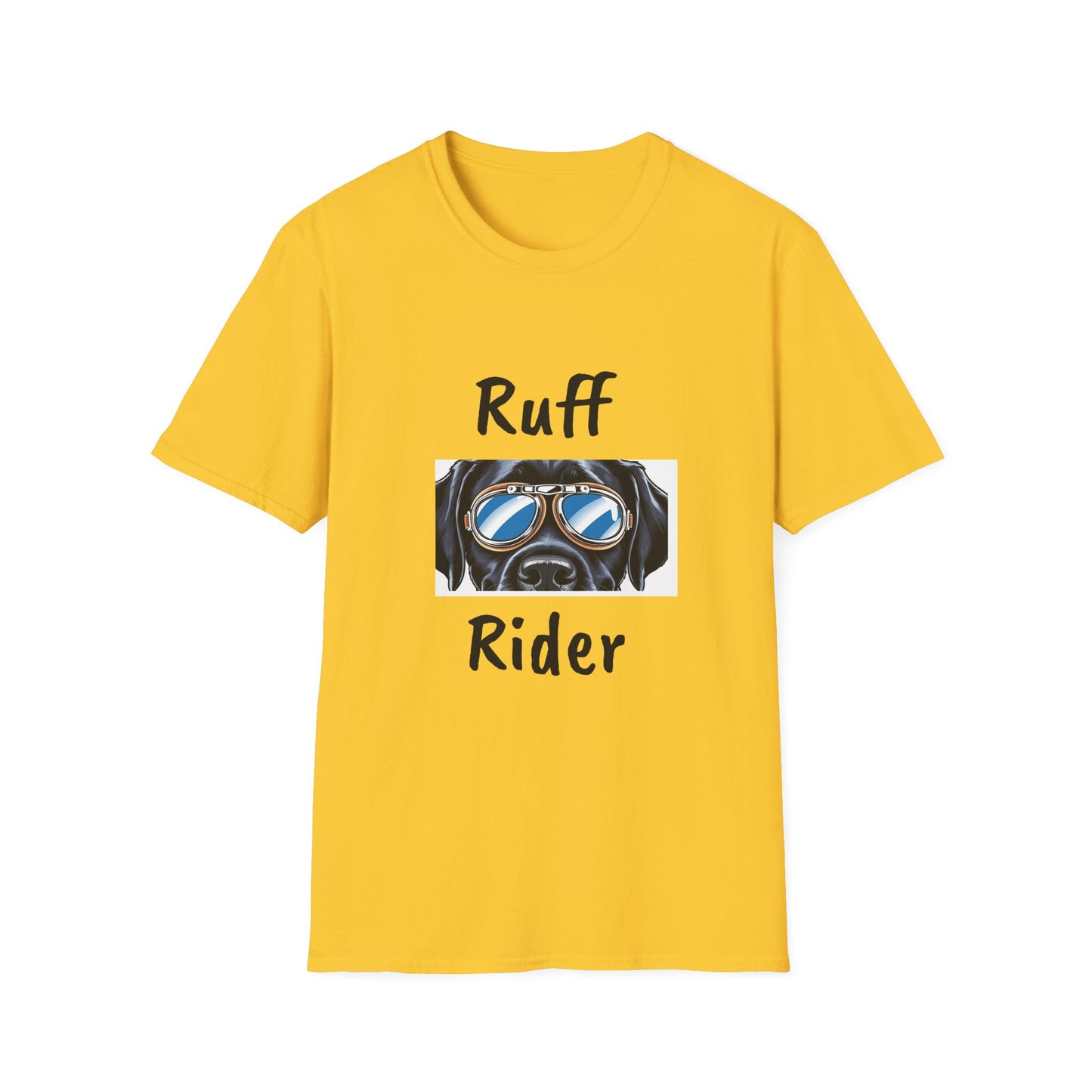 Ruff Rider Graphic T-Shirt - Unisex Softstyle Tee for Dog Lovers