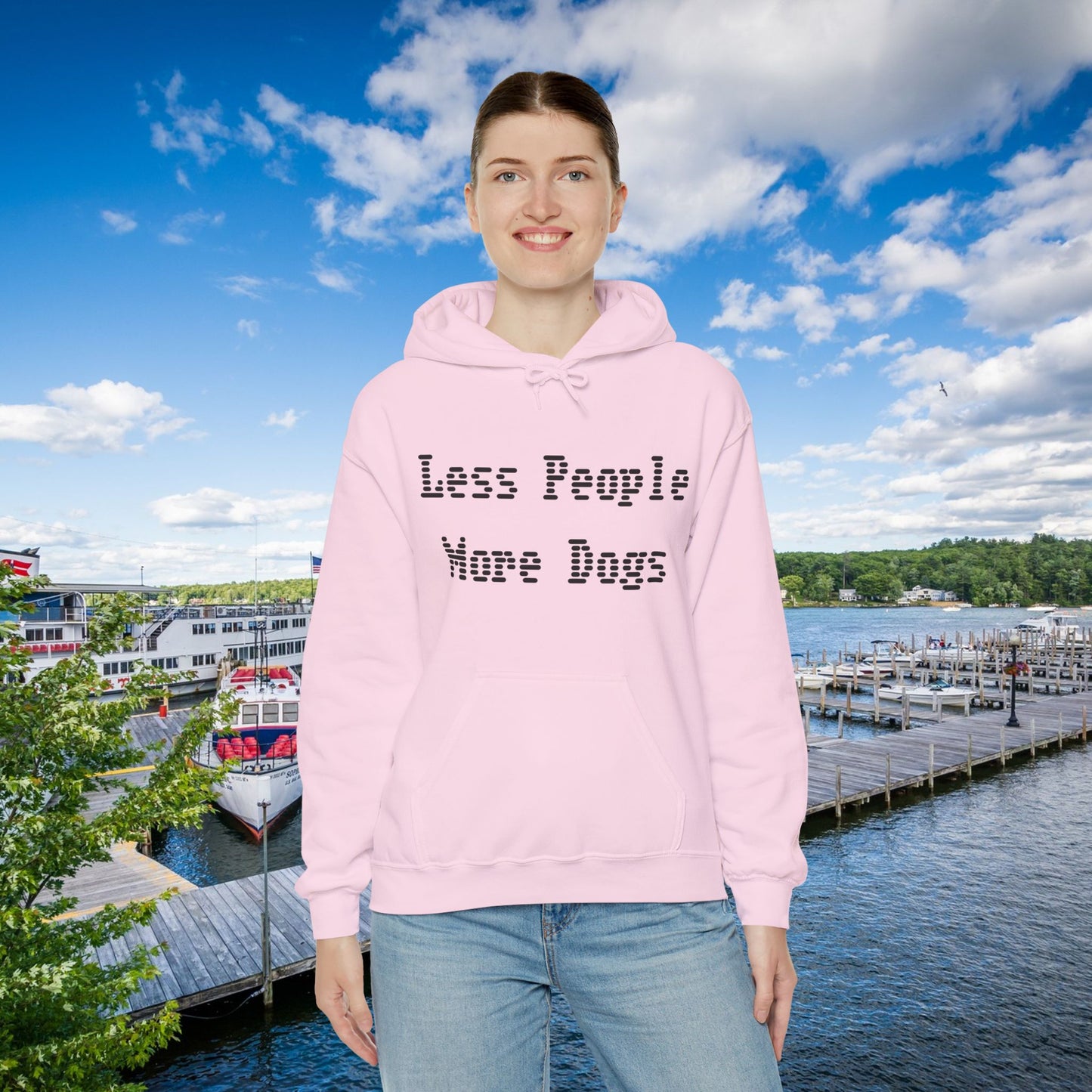 Less People More Dogs Hoodie - Unisex Heavy Blend™ Hooded Sweatshirt for Dog Lovers