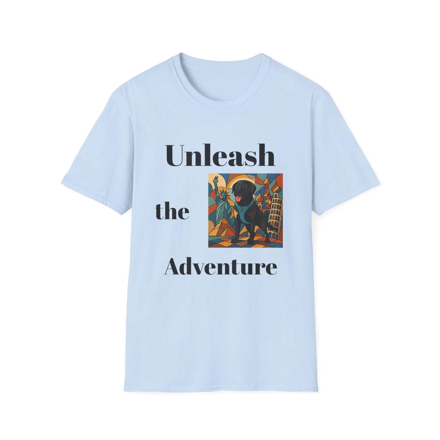 Unisex Adventure T-Shirt - 'Unleash The Adventure' with Scenic Dog Graphic