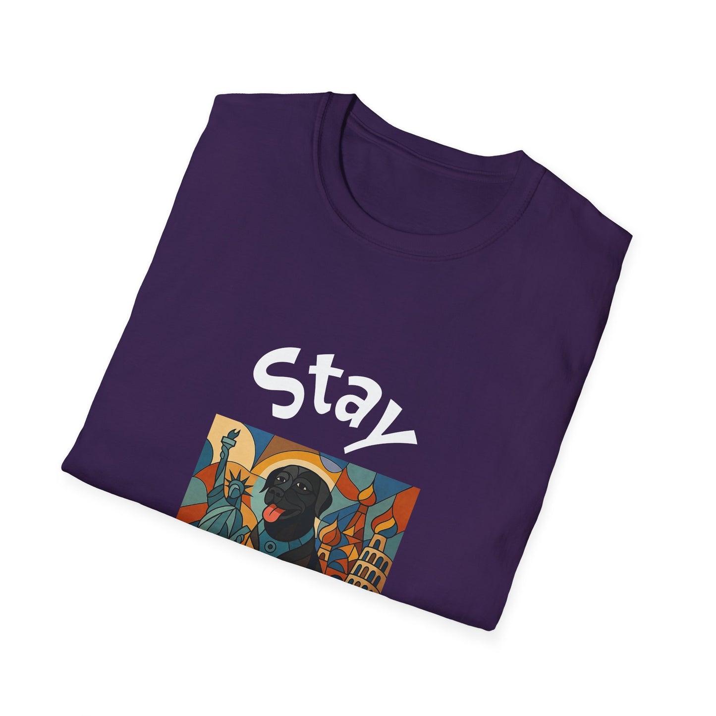 Stay Pawesome Unisex Softstyle T-Shirt - Quirky Design for Dog Lovers