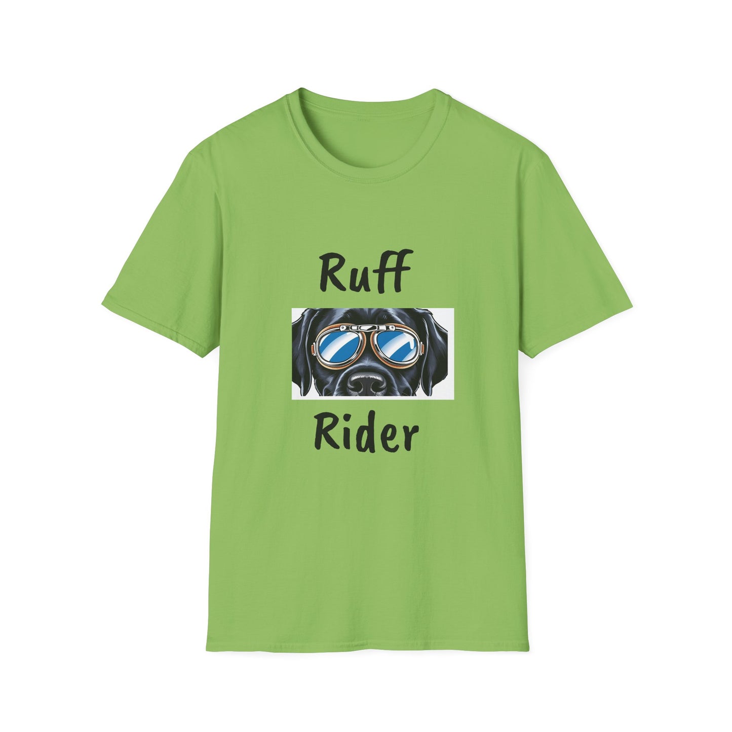 Ruff Rider Graphic T-Shirt - Unisex Softstyle Tee for Dog Lovers